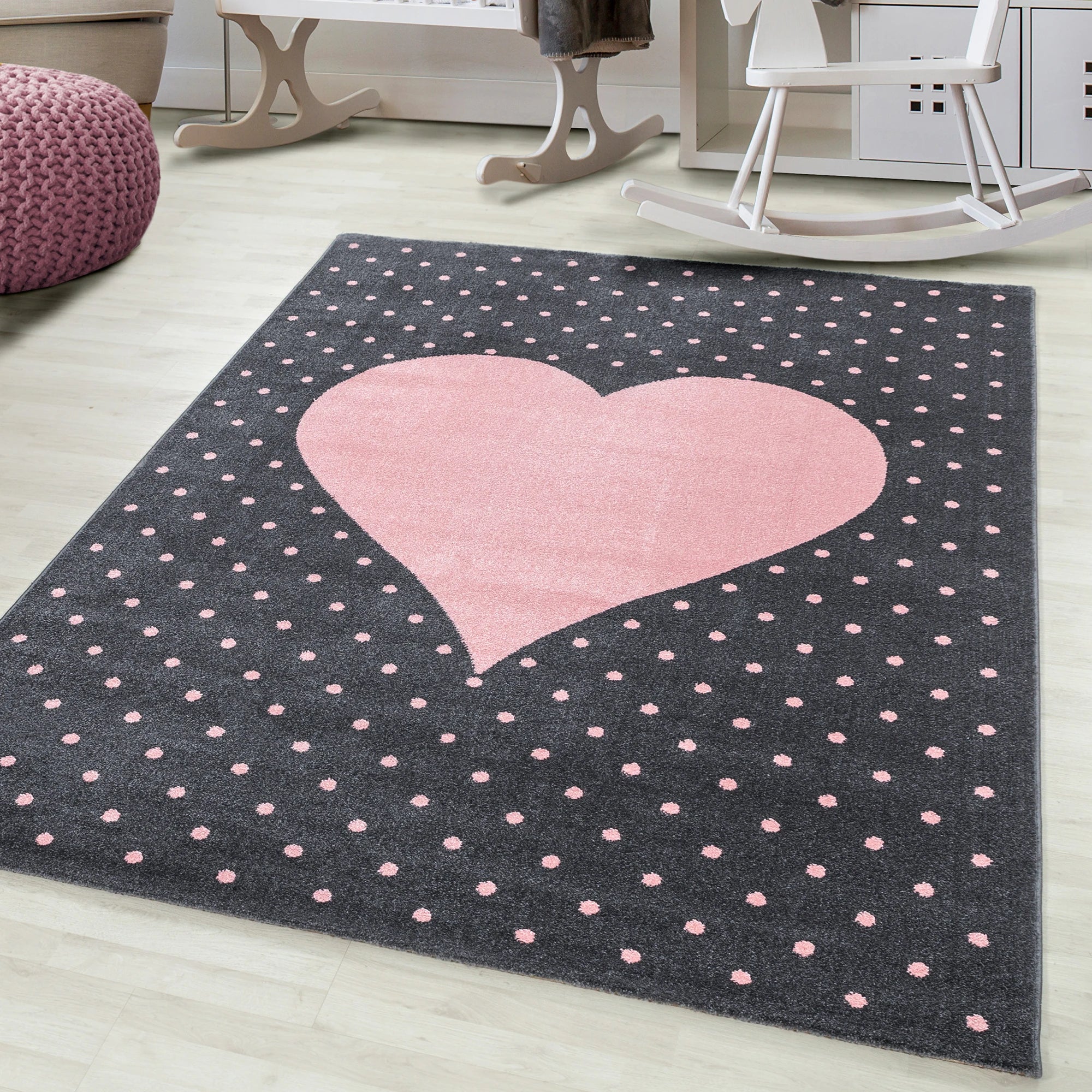 Striped Linear Rug Pink