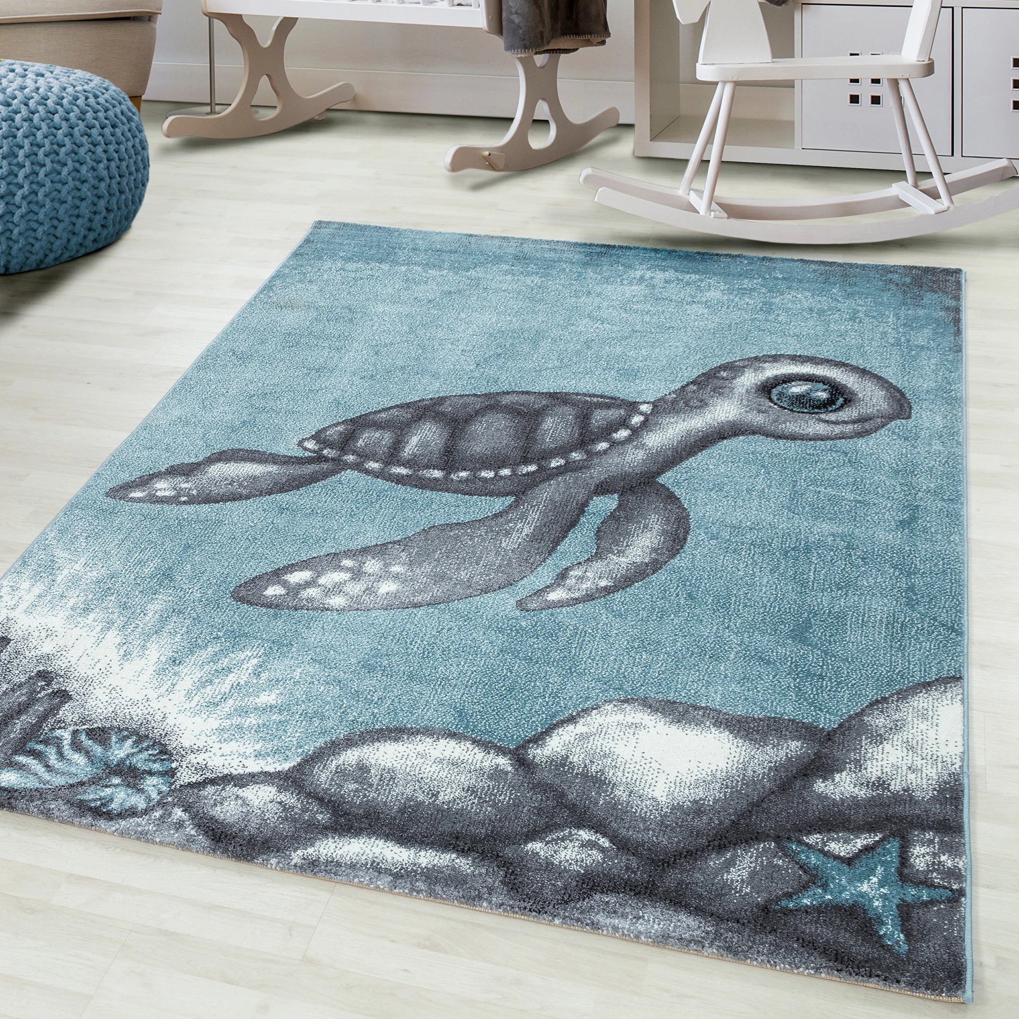 Teppich Turtle Blau