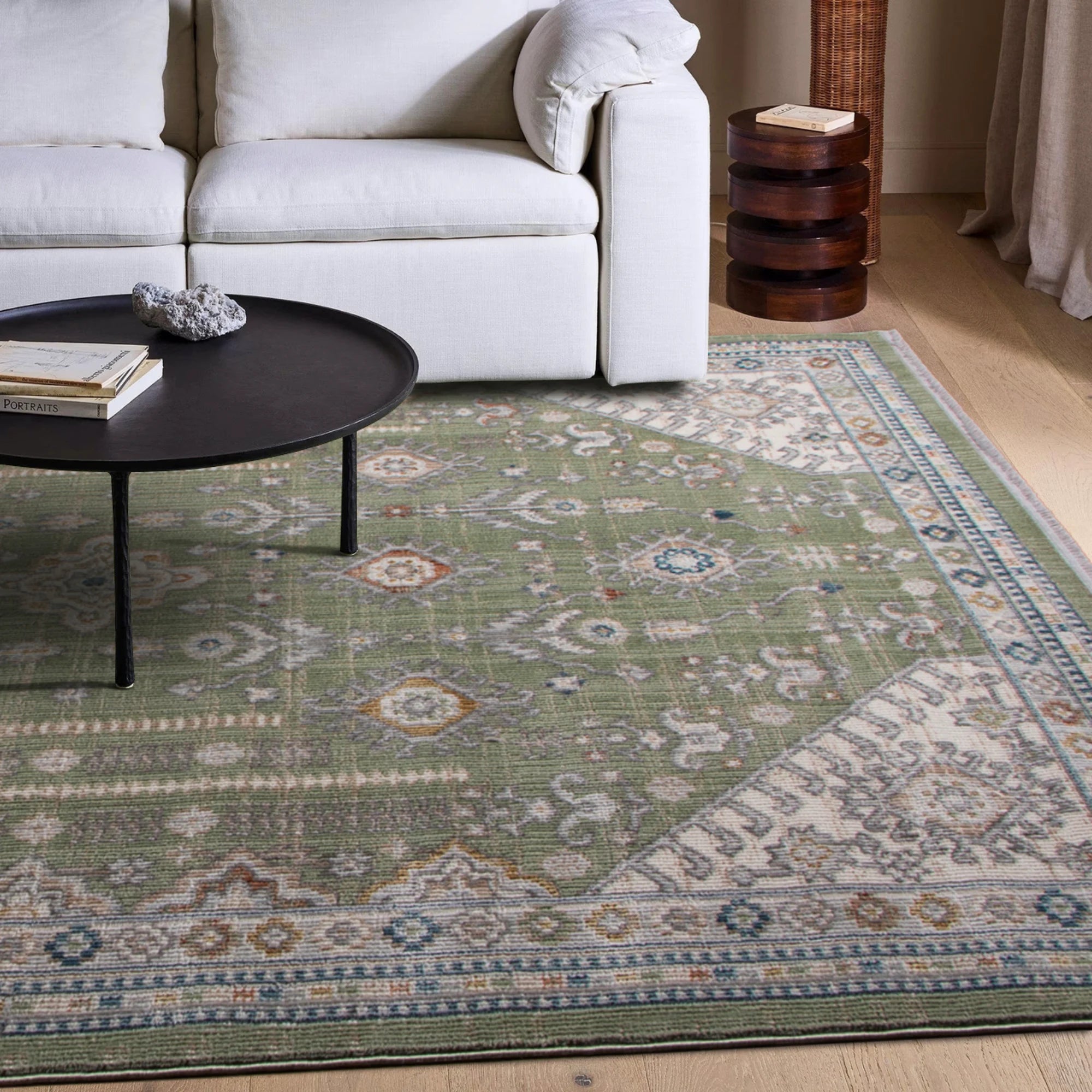 Olive Crest Vintage Medallion Rug