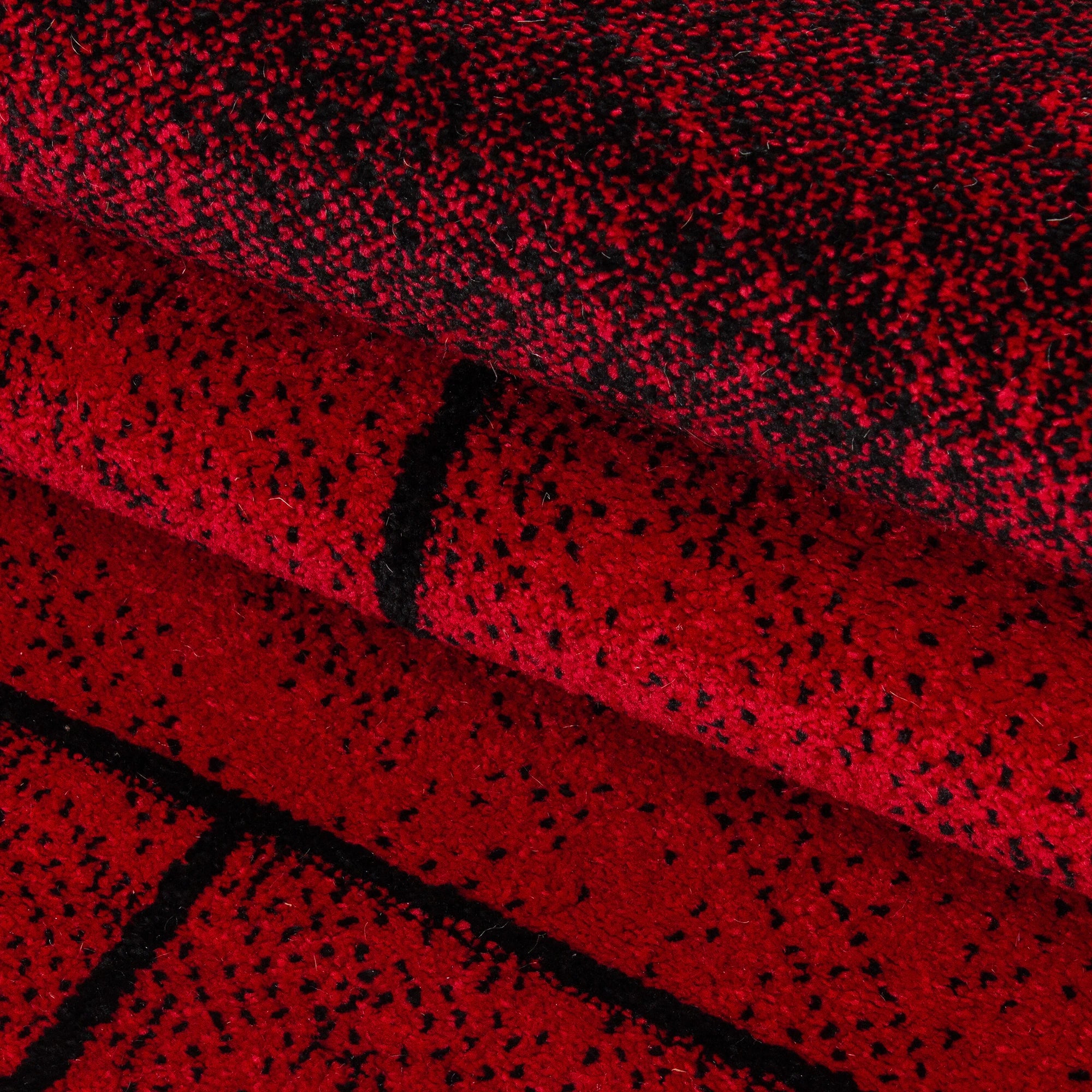Geometrischer Mosaikteppich in Rot