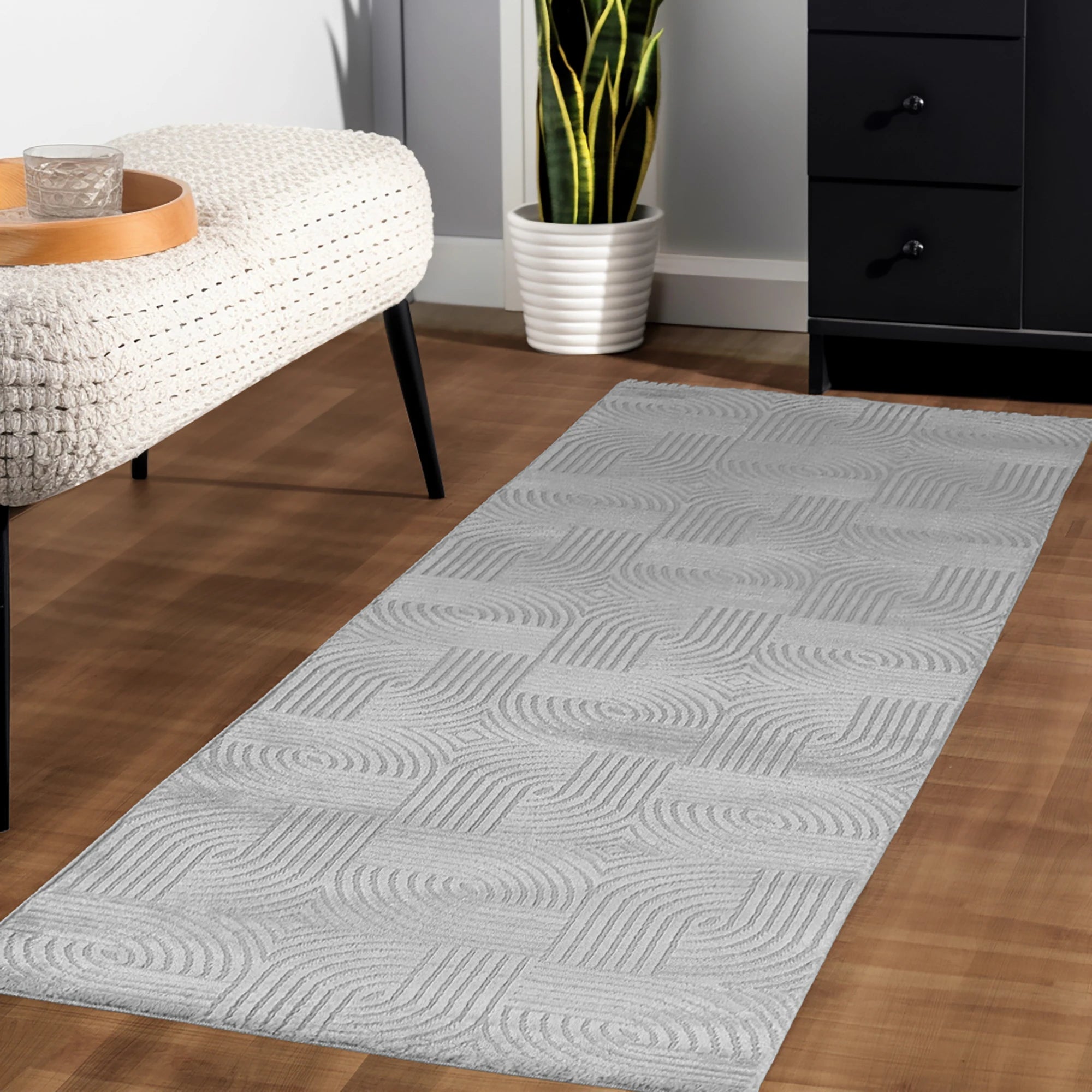 3D-Design-Teppich Silber
