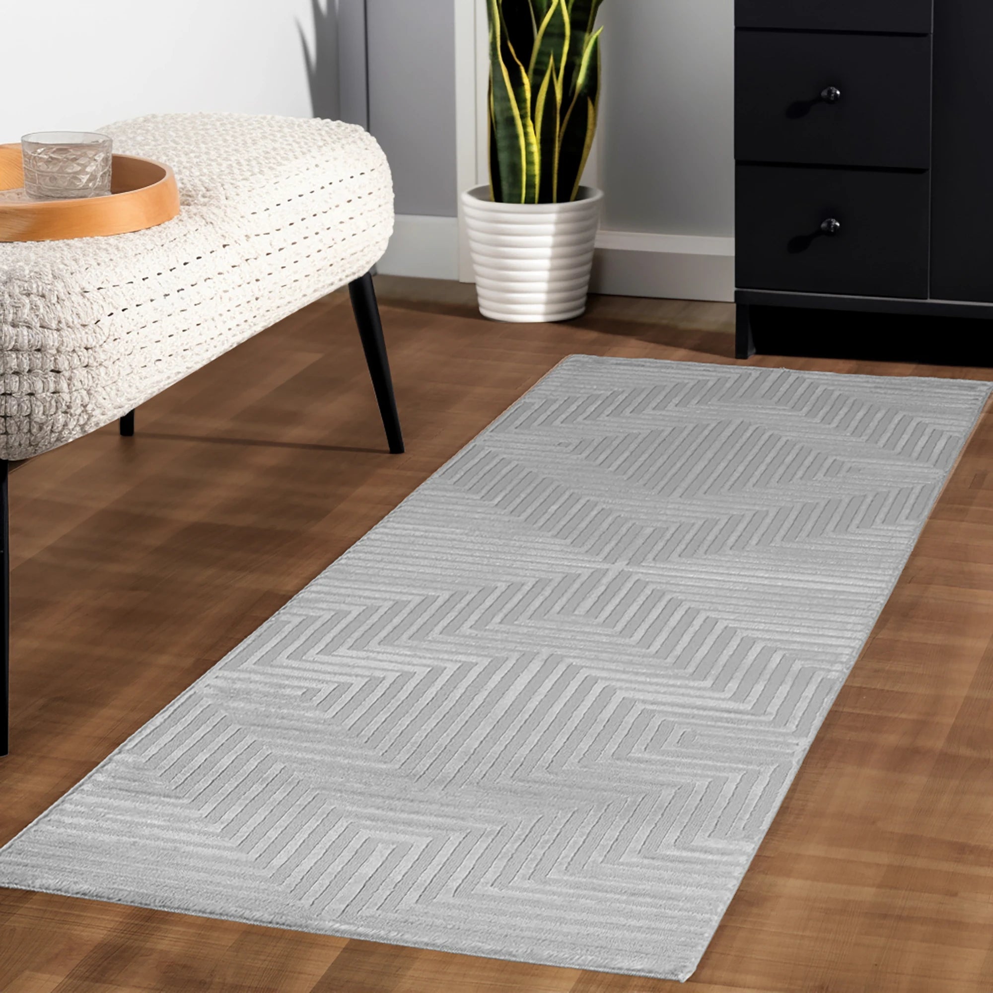 Schicker, gemütlicher Teppich im 3D-Design