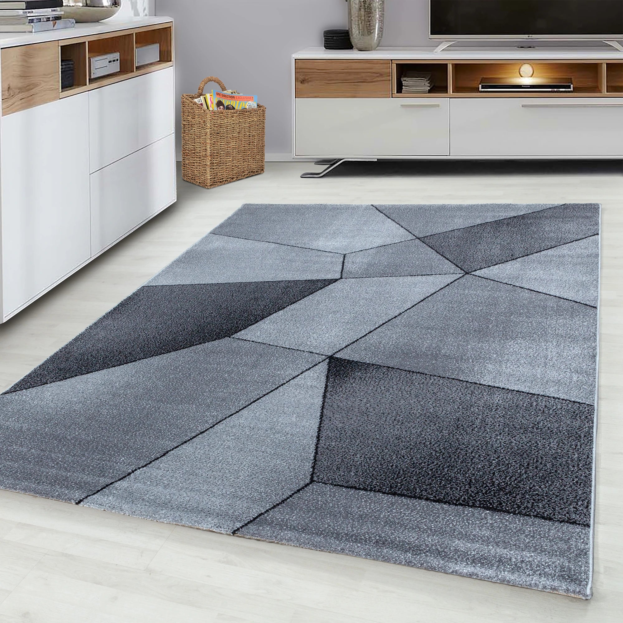 Modern Geometric Rug | Gray