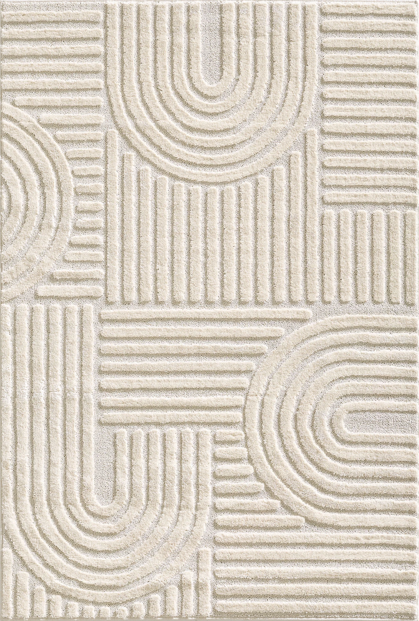 Skandinavischer Bohemian Teppich Creme
