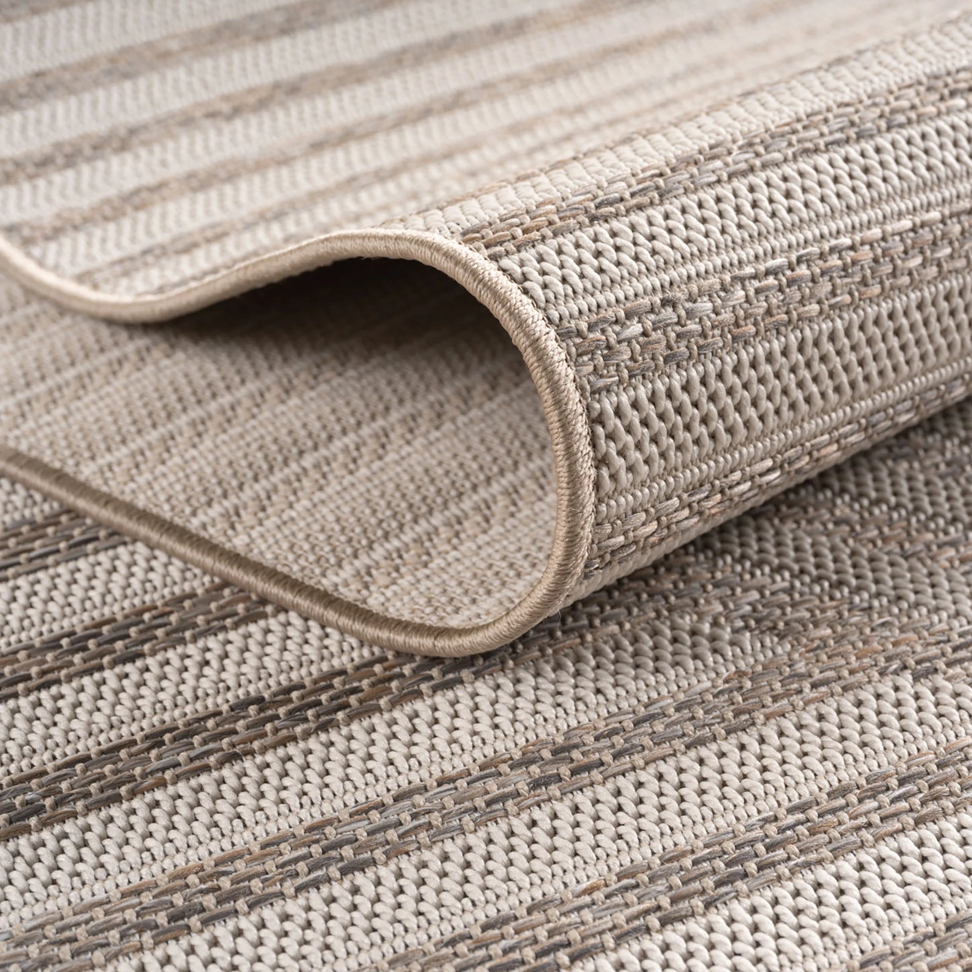 Zen Garden Spiral Pattern Outdoor Rug | Beige