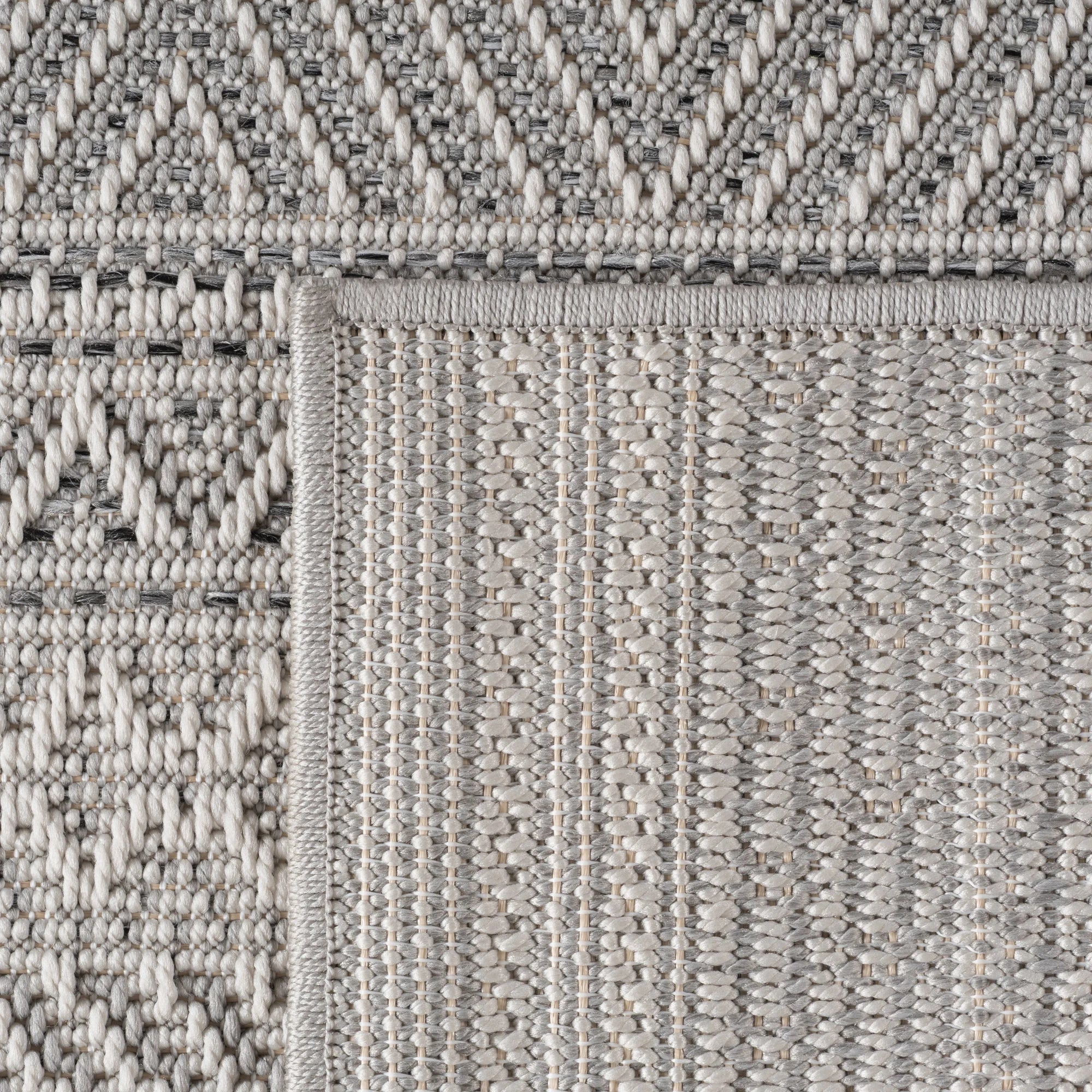 Ethnic Tribal Stripe Sisal Rug | Gray