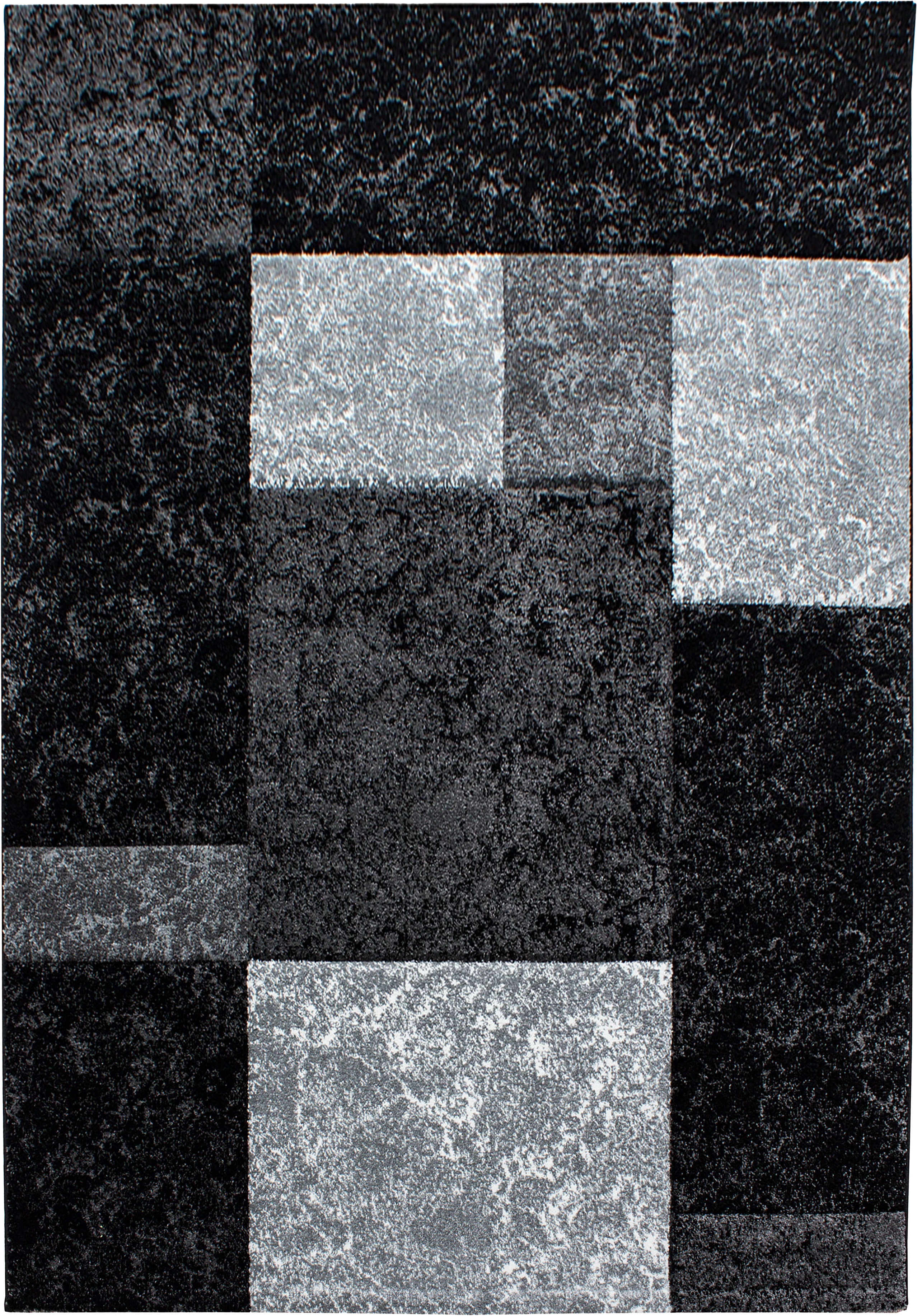 Checkered Rug Black