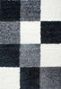 Checkered Grid Rug Black 