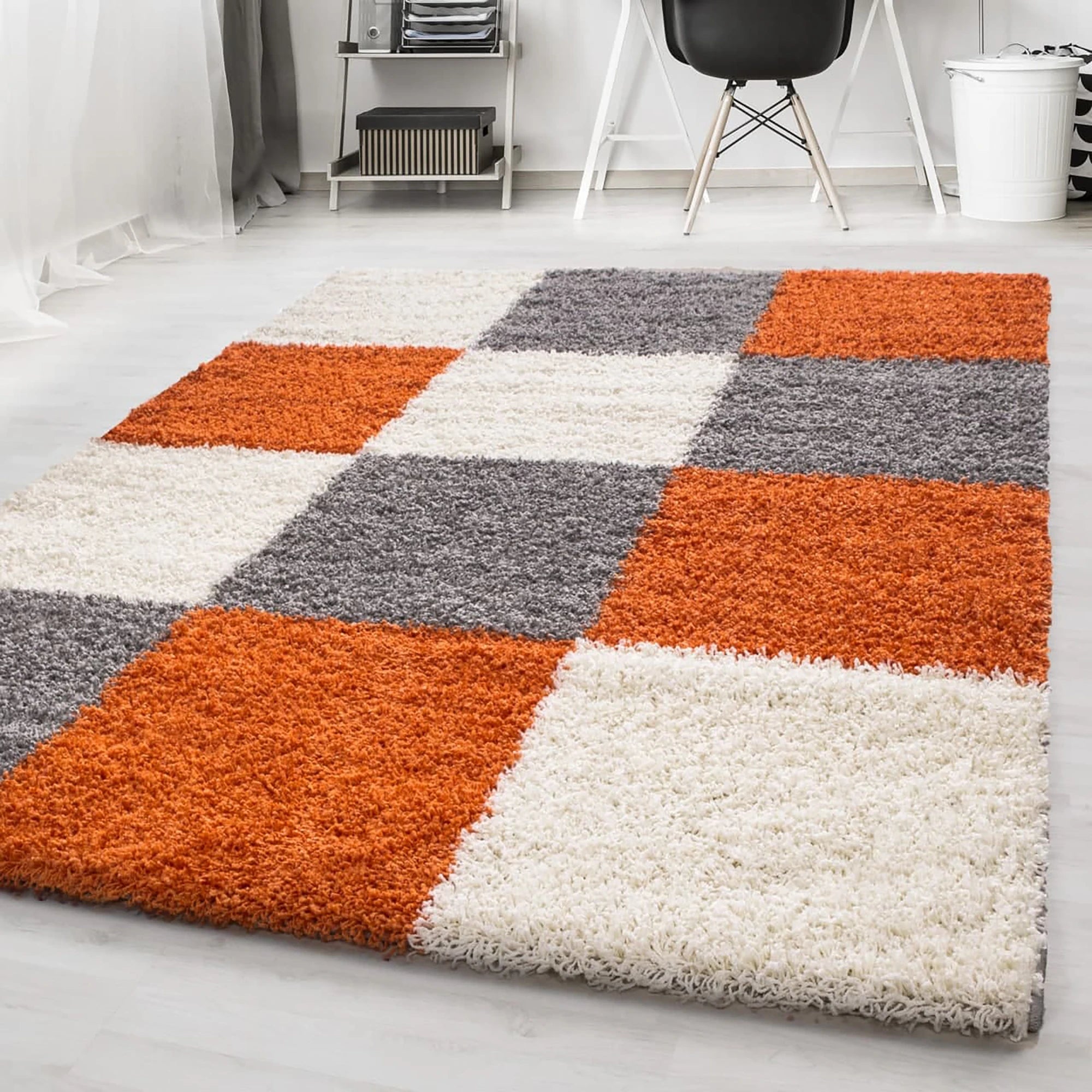 Grid Checkered Chic Floor Rug