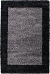 Bordered Area Rug Modern Anthracite
