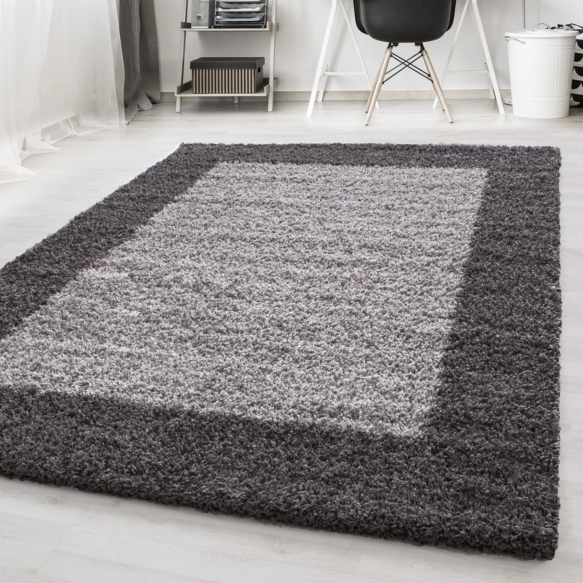 Bordered Elegant Area Rug Gray