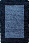Bordered Rug Navy Navy Blue