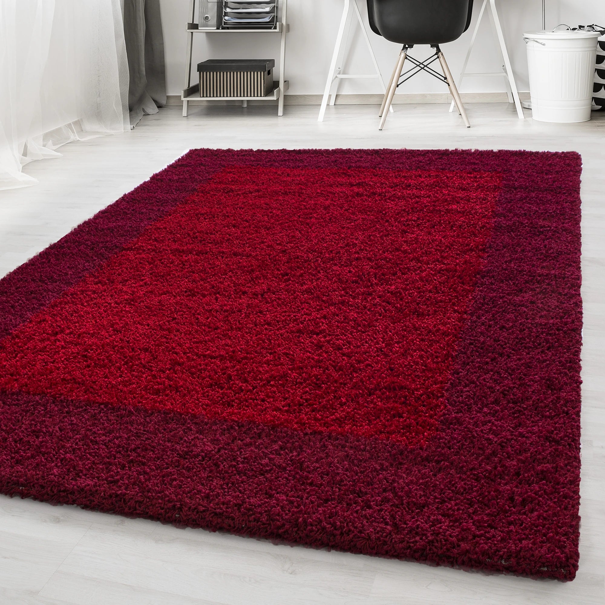 Bordered Rug Red