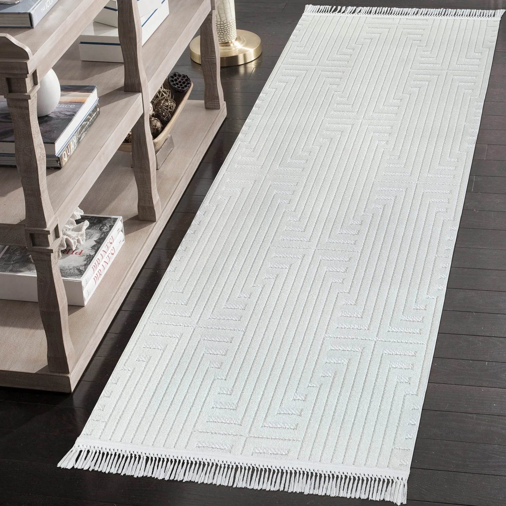 Geometric White Elegance Rug - Bella Rugs