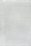 Geometric White Elegance Rug White