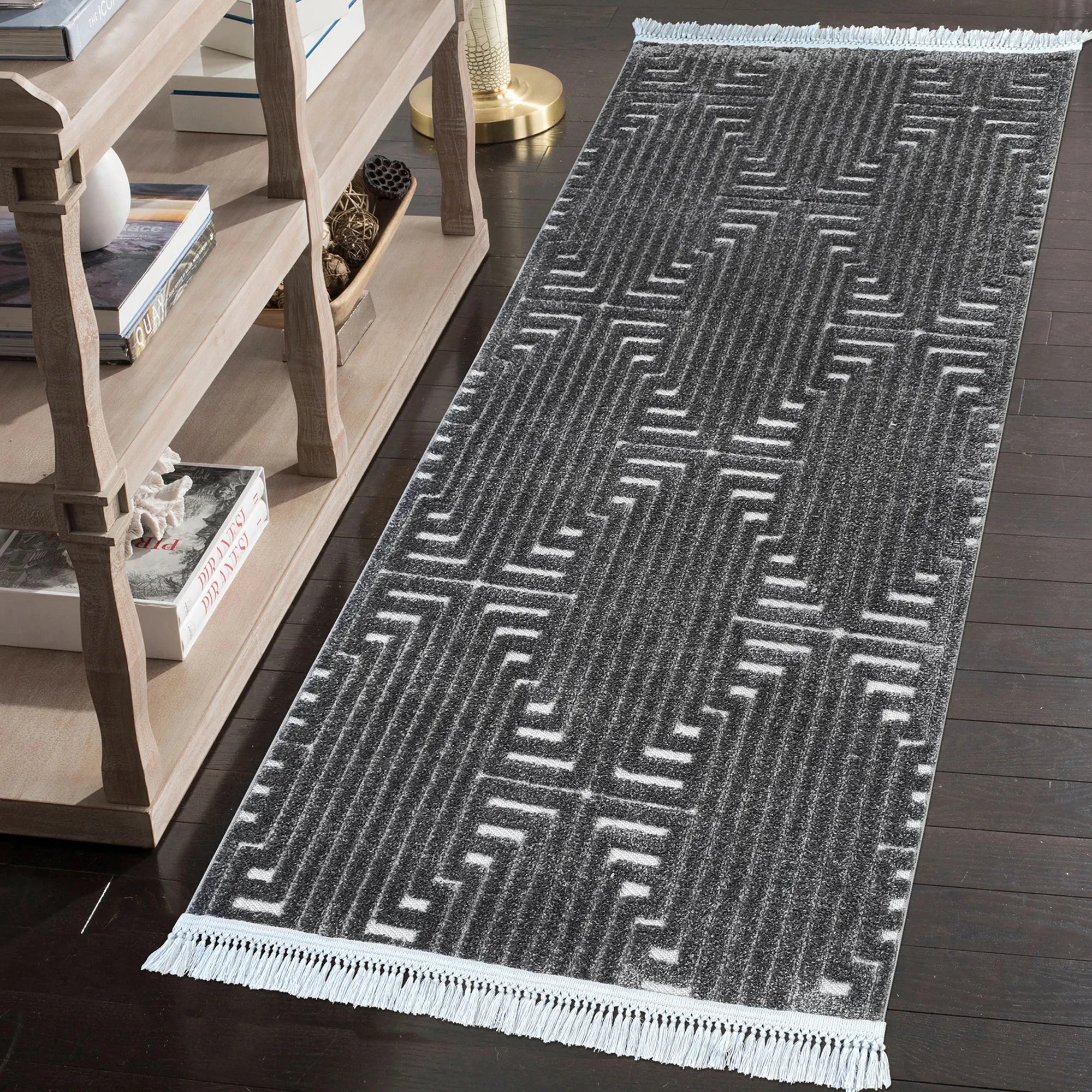 Geometric Anthracite Elegance Rug - Bella Rugs
