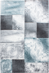 Abstract Distressed Block Pattern Area Rug | Blue Blue
