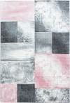 Abstract Distressed Block Pattern Area Rug | Pink Pink