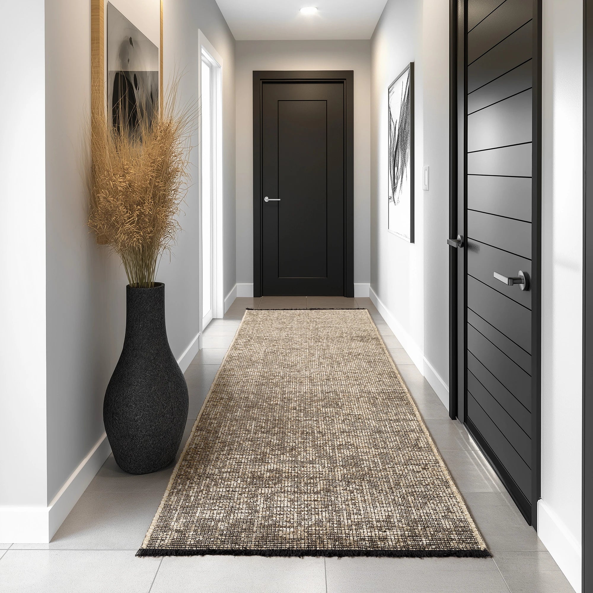 Modern Ribbed Textured Rug | Beige
