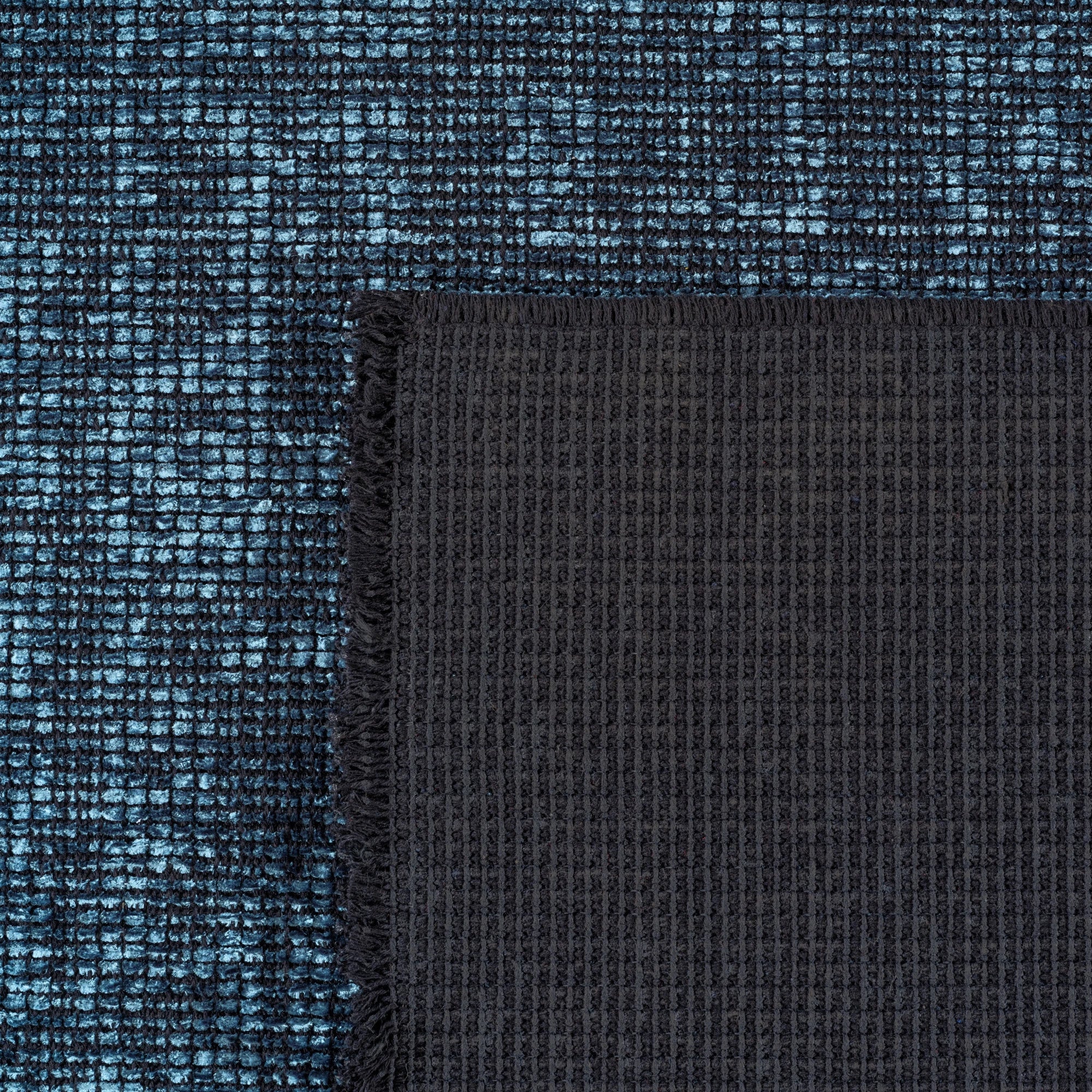 Modern Ribbed Textured Rug | Blue