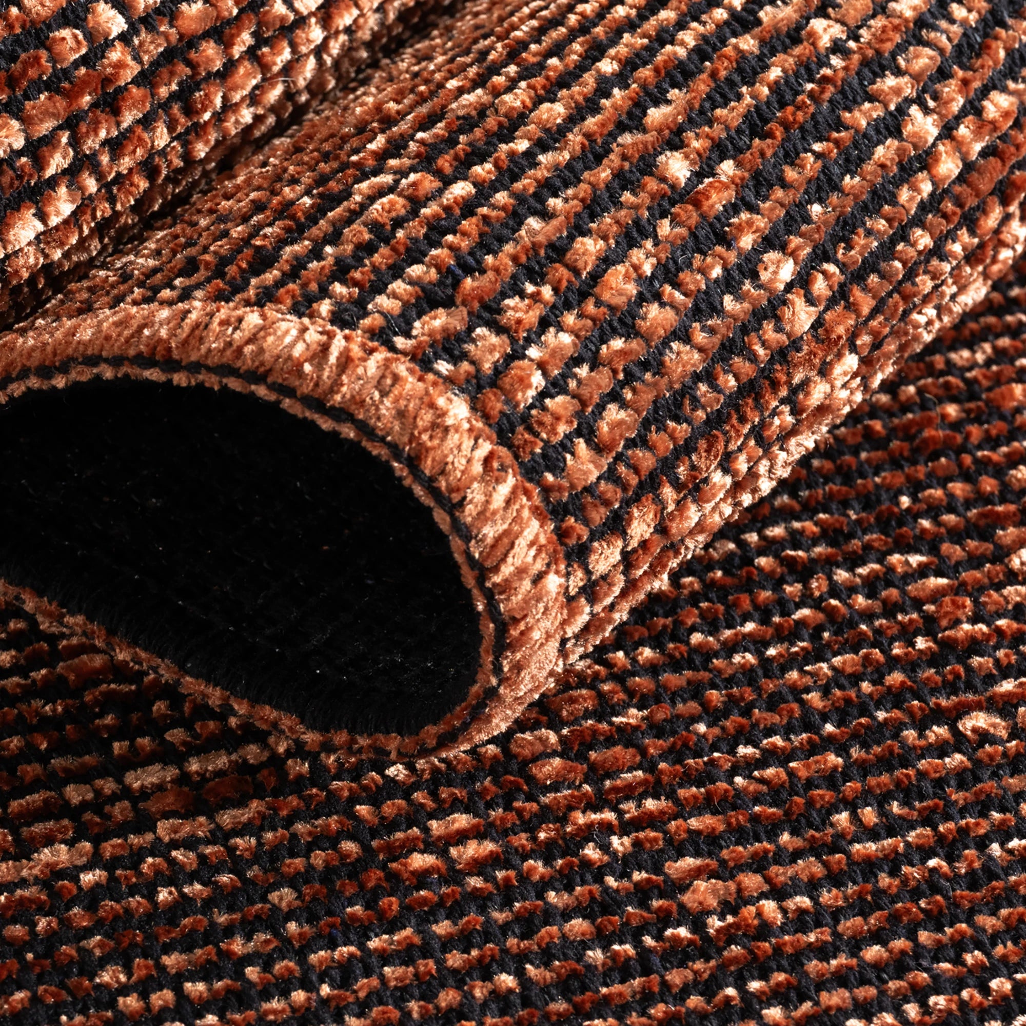 Modern Ribbed Textured Rug | Copper