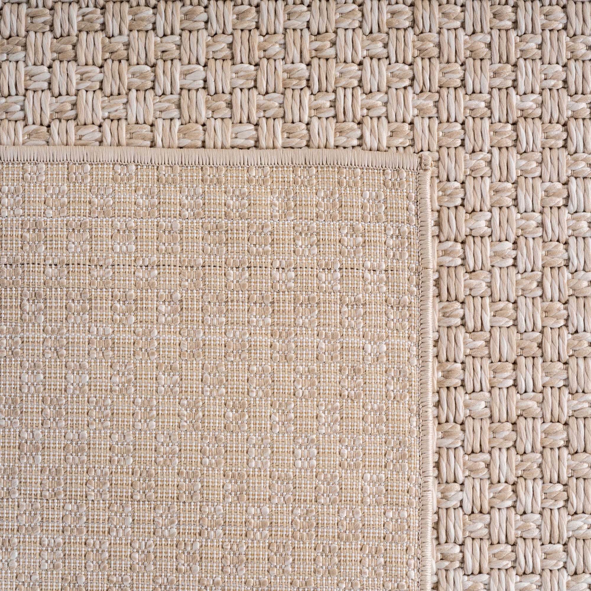 Plaid Checkerboard Rug Beige