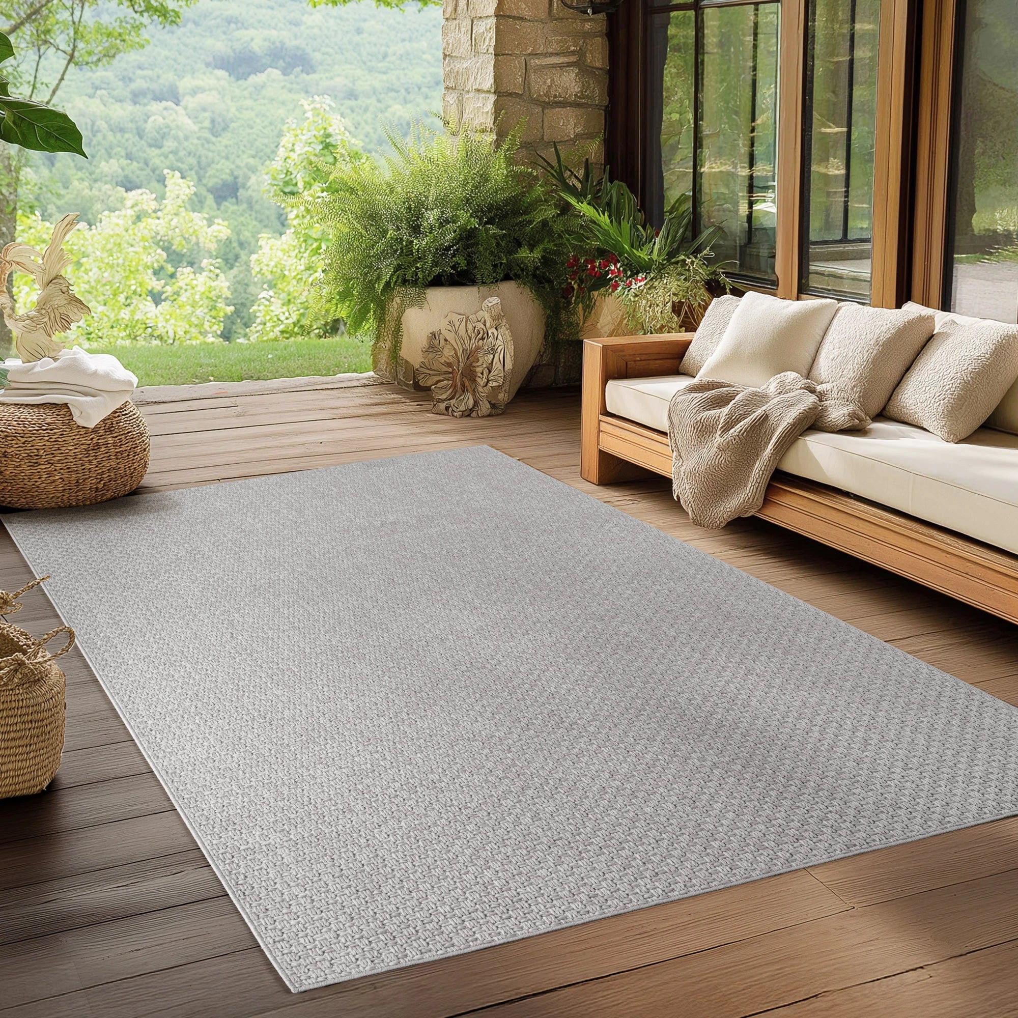 Plaid Grid Rug
