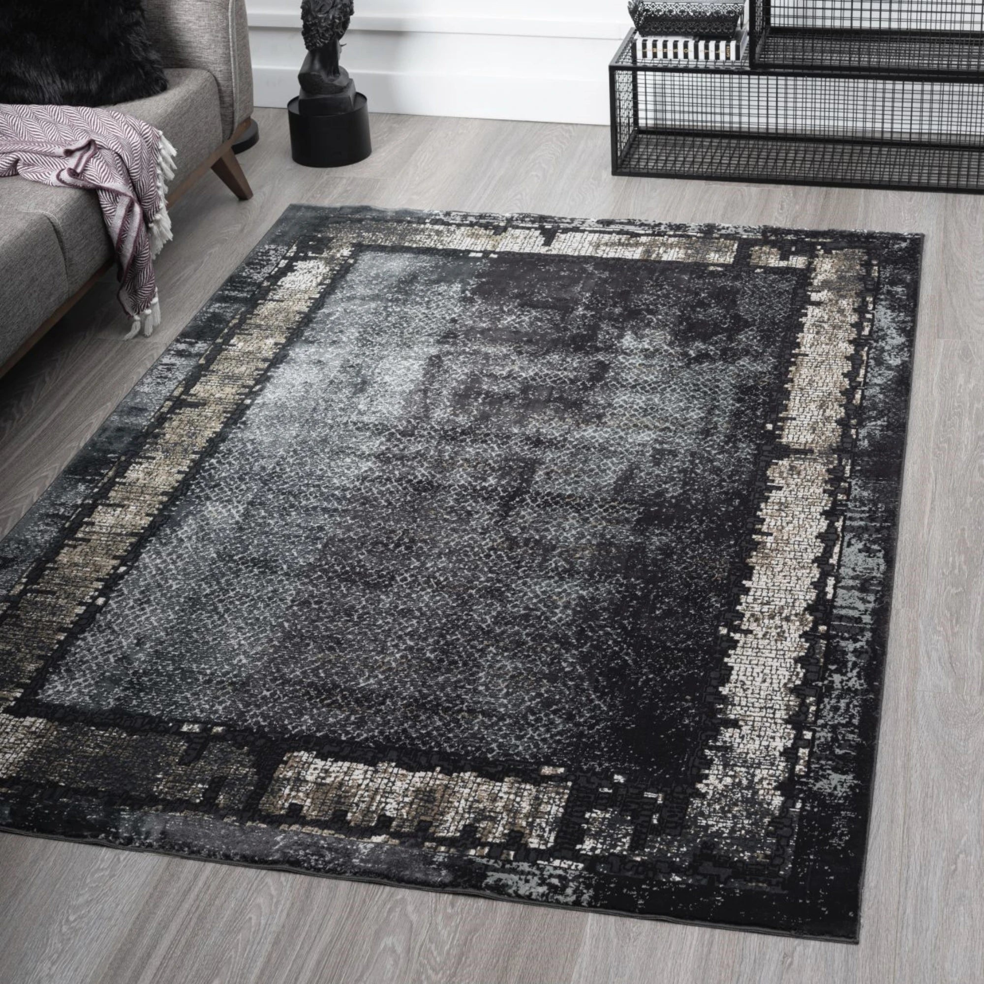 Shadow Frame Faded Vintage Rug