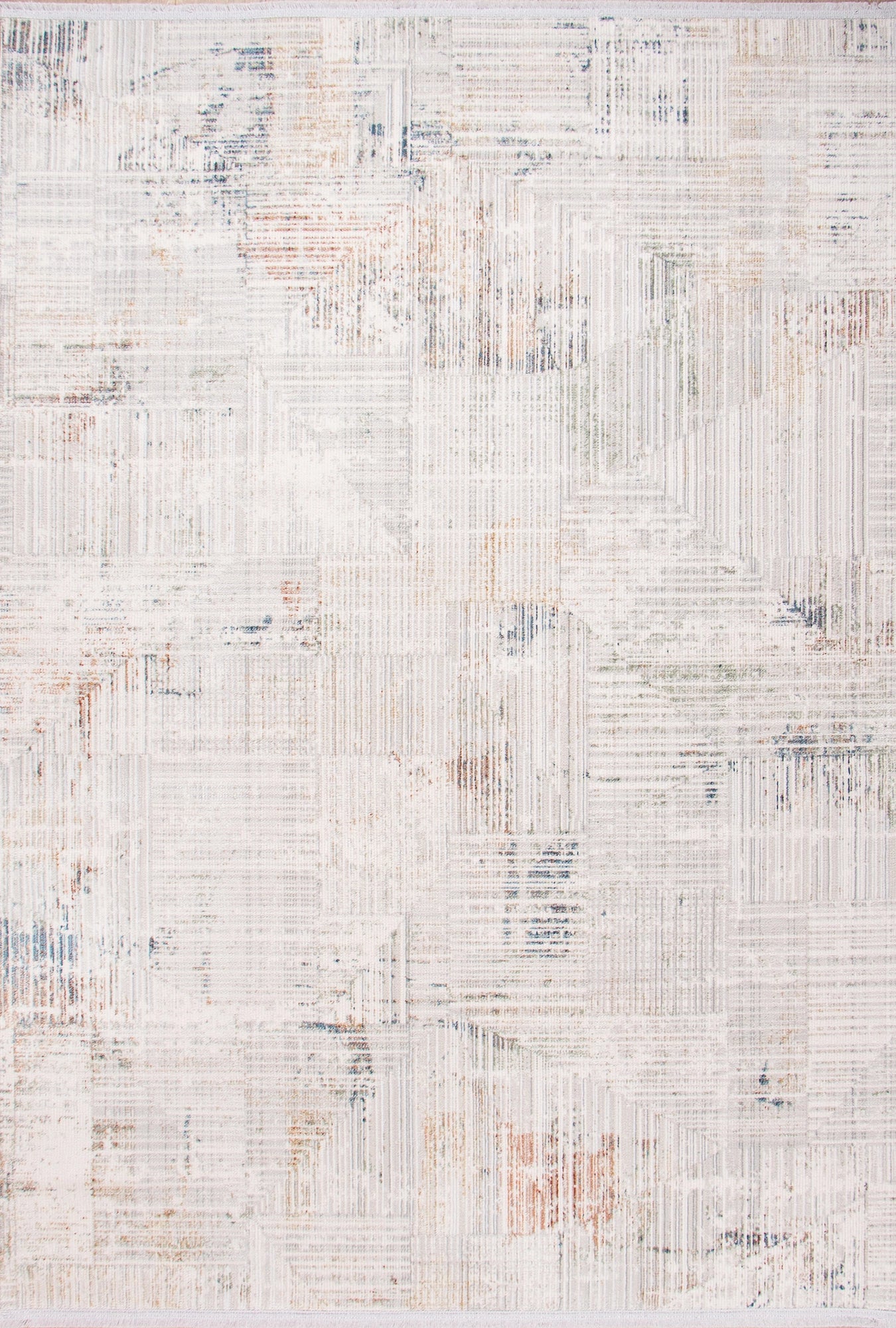 Ivory Echo Abstract Distressed Rug