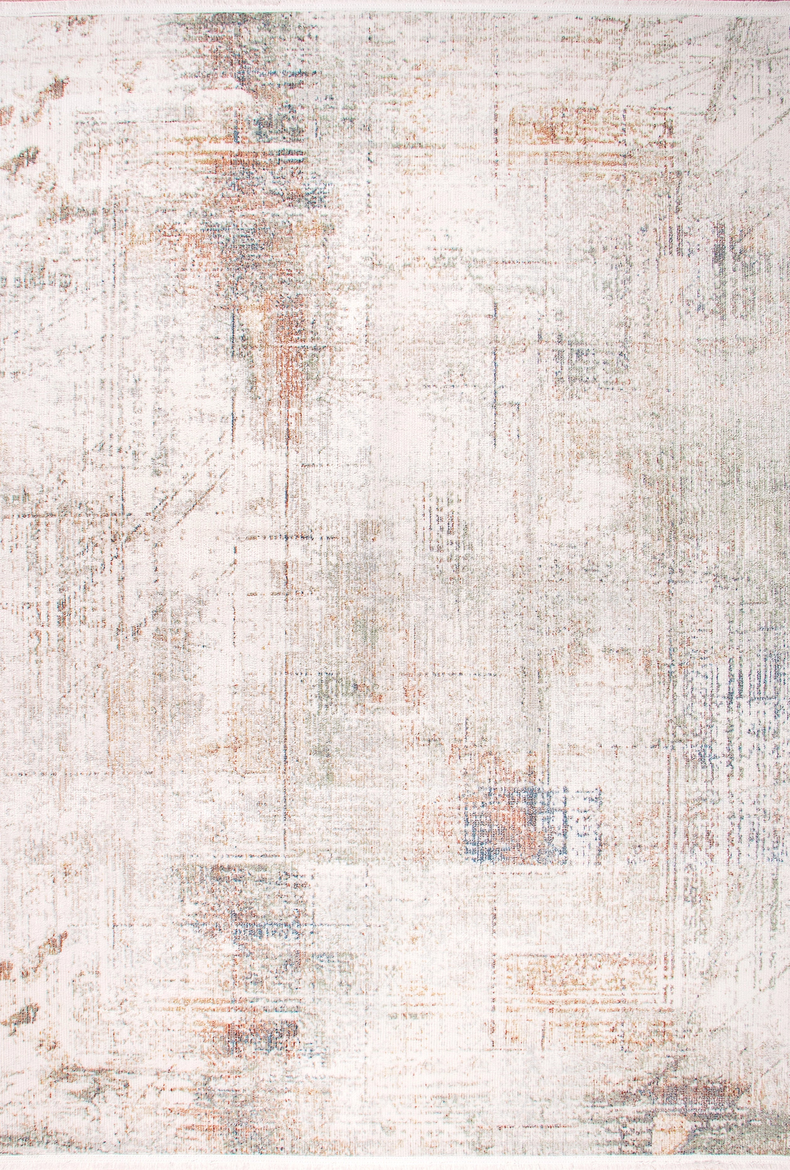 Rust Fade Abstract Washable Rug