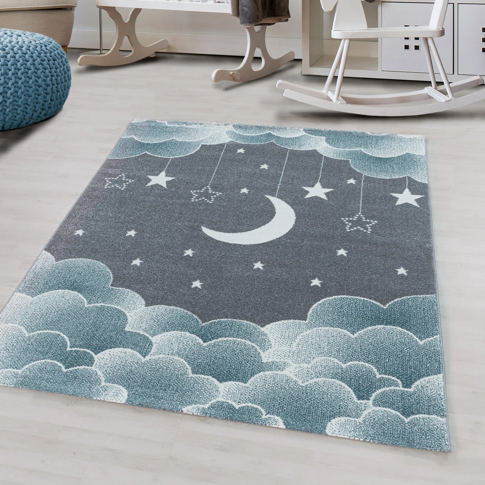 Mond und Sterne Teppich