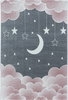 Neutraler Teppich mit Mond und Sternen 