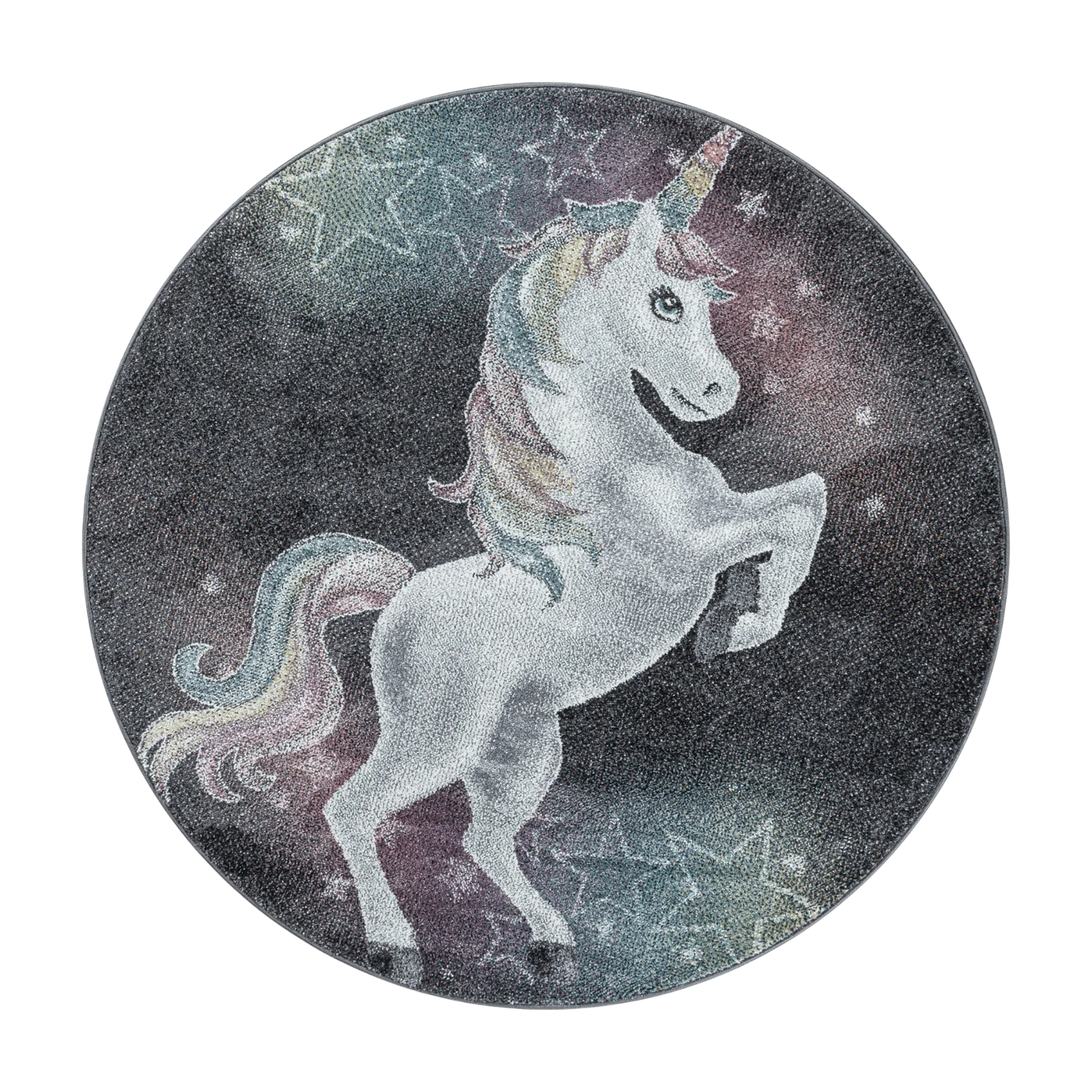 Einhorn Teppich Grau