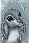 Rabbit Rug Blue Blue