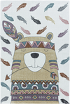Bear Stylish Area Rug Modern Yellow