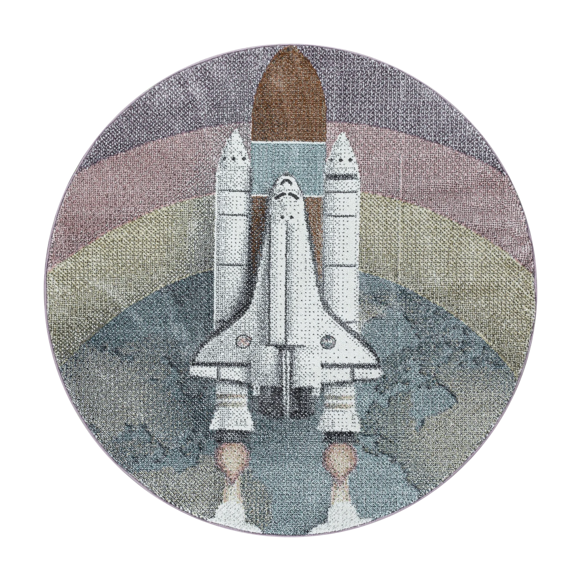 Weltraumraketen-Teppich, Blau
