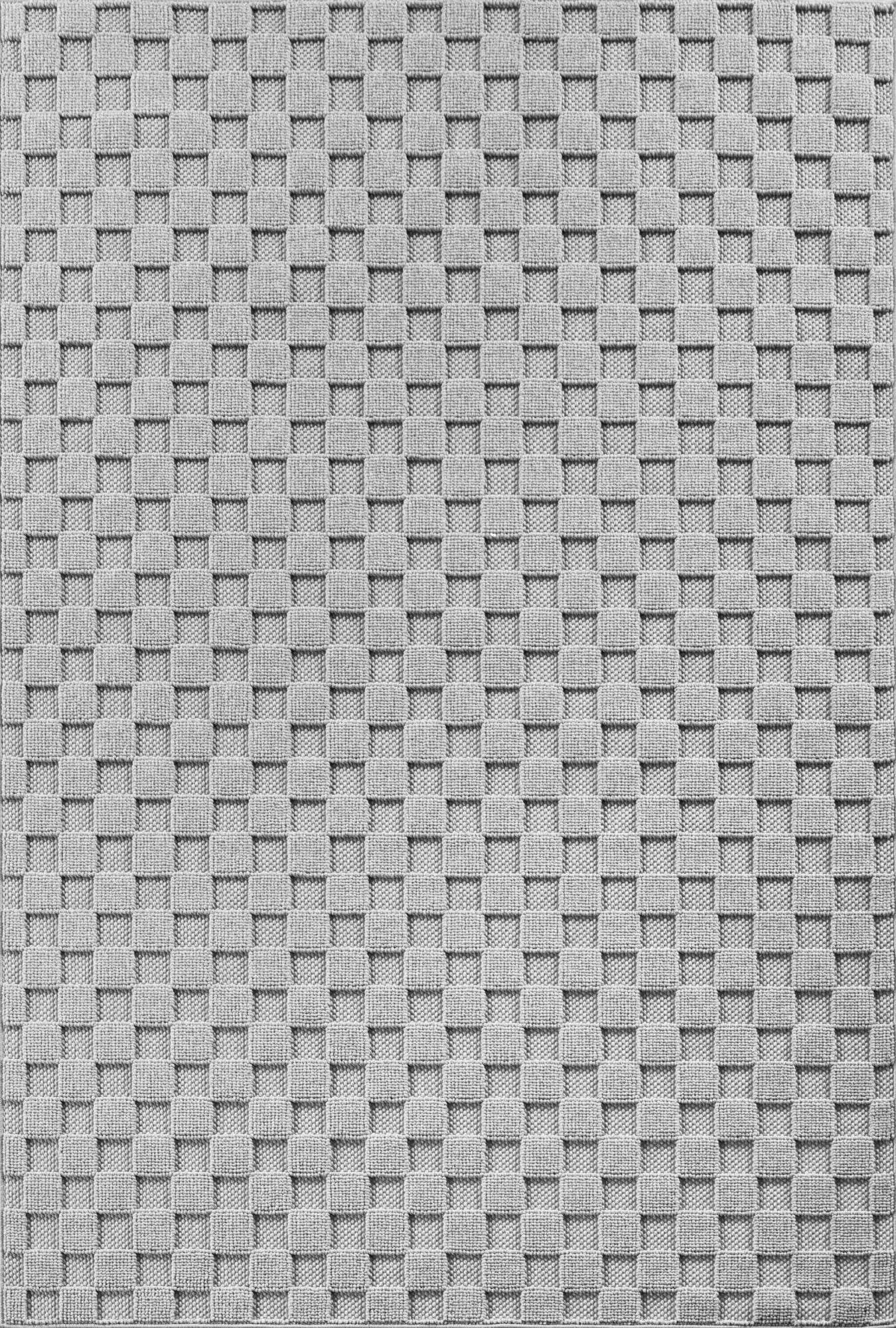 Moderner Teppich mit erhabenem Quadratmuster | Grau