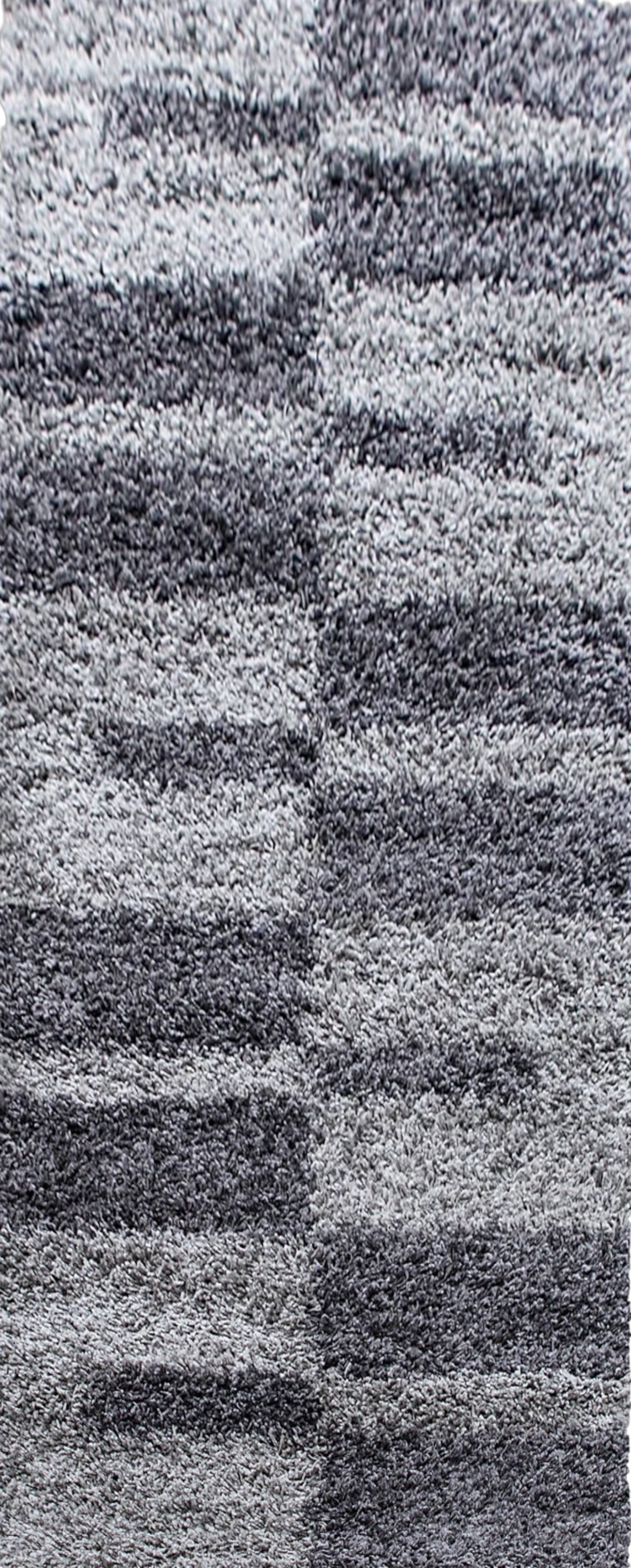Karierter Block Shag Teppich | Grau