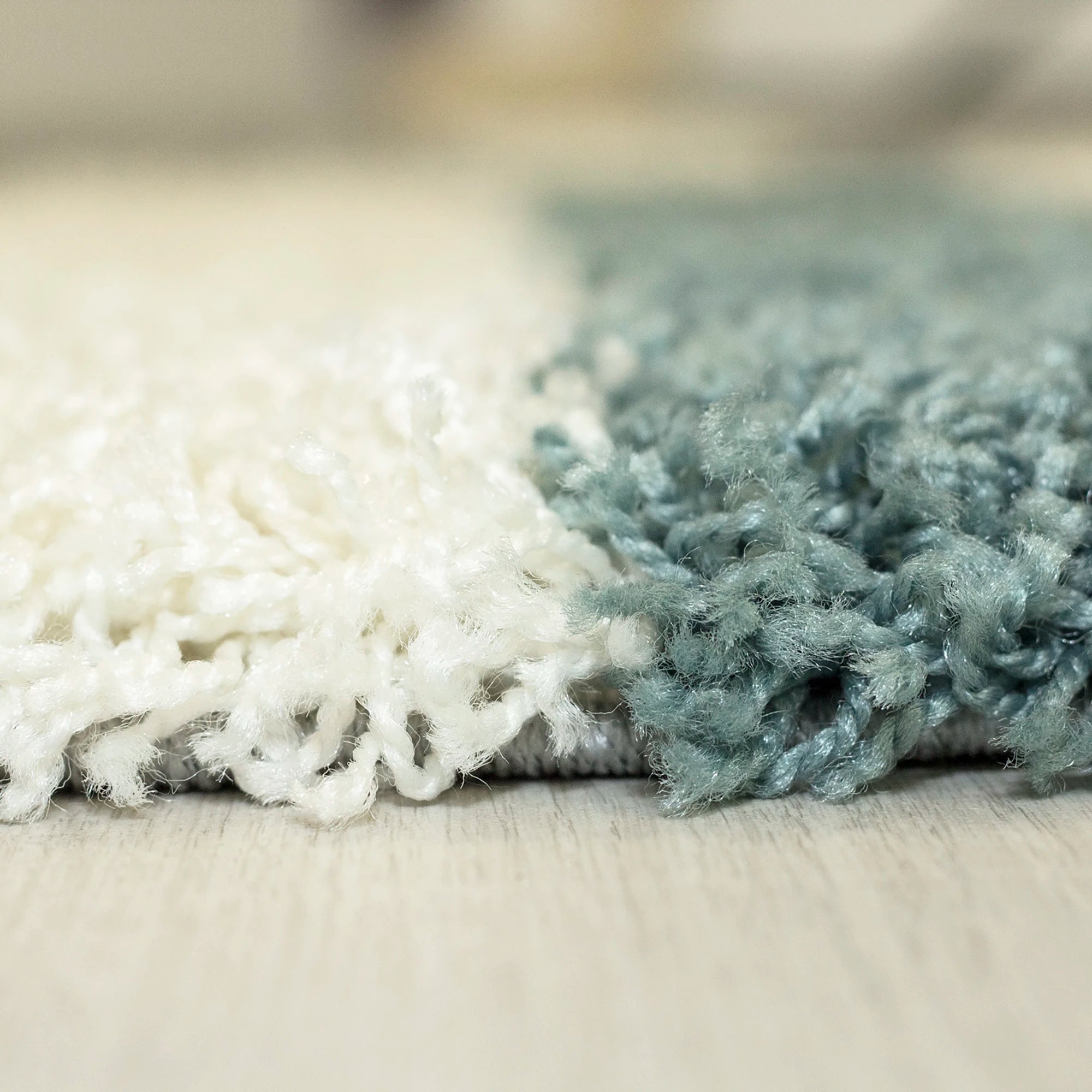 Checkered Plaid Block Shag Rug | Turquoise