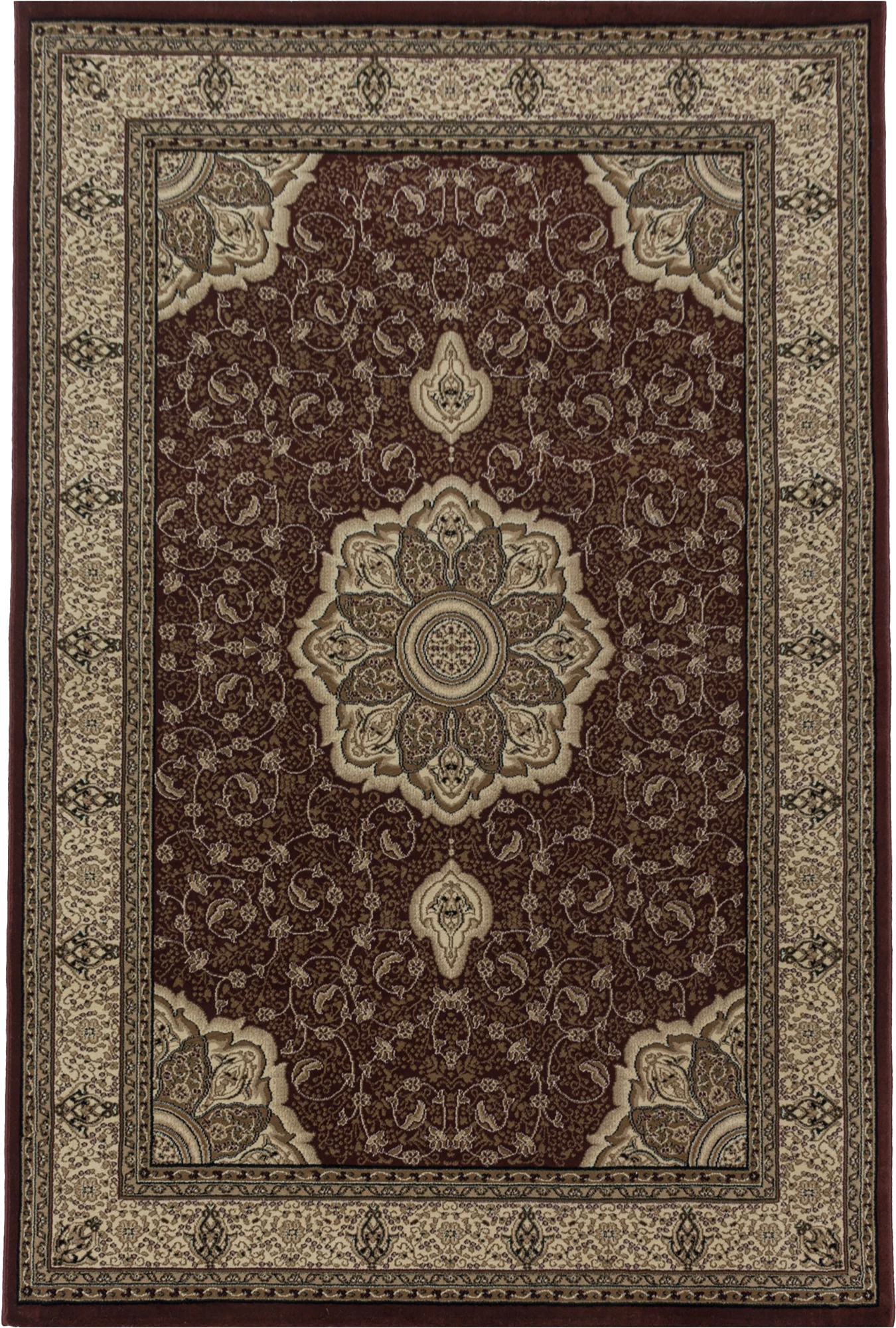 Oriental Modern Area Rug Red