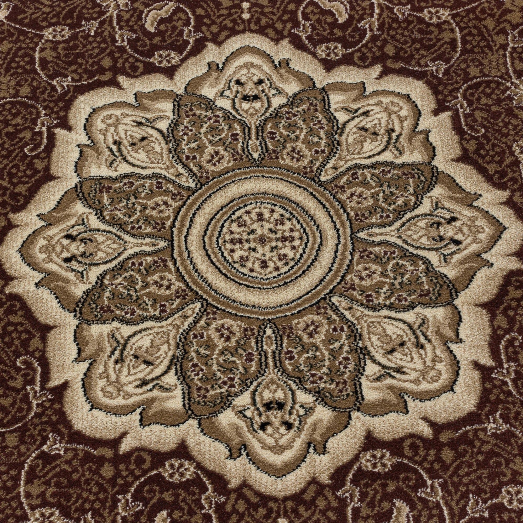 Oriental Modern Area Rug Red