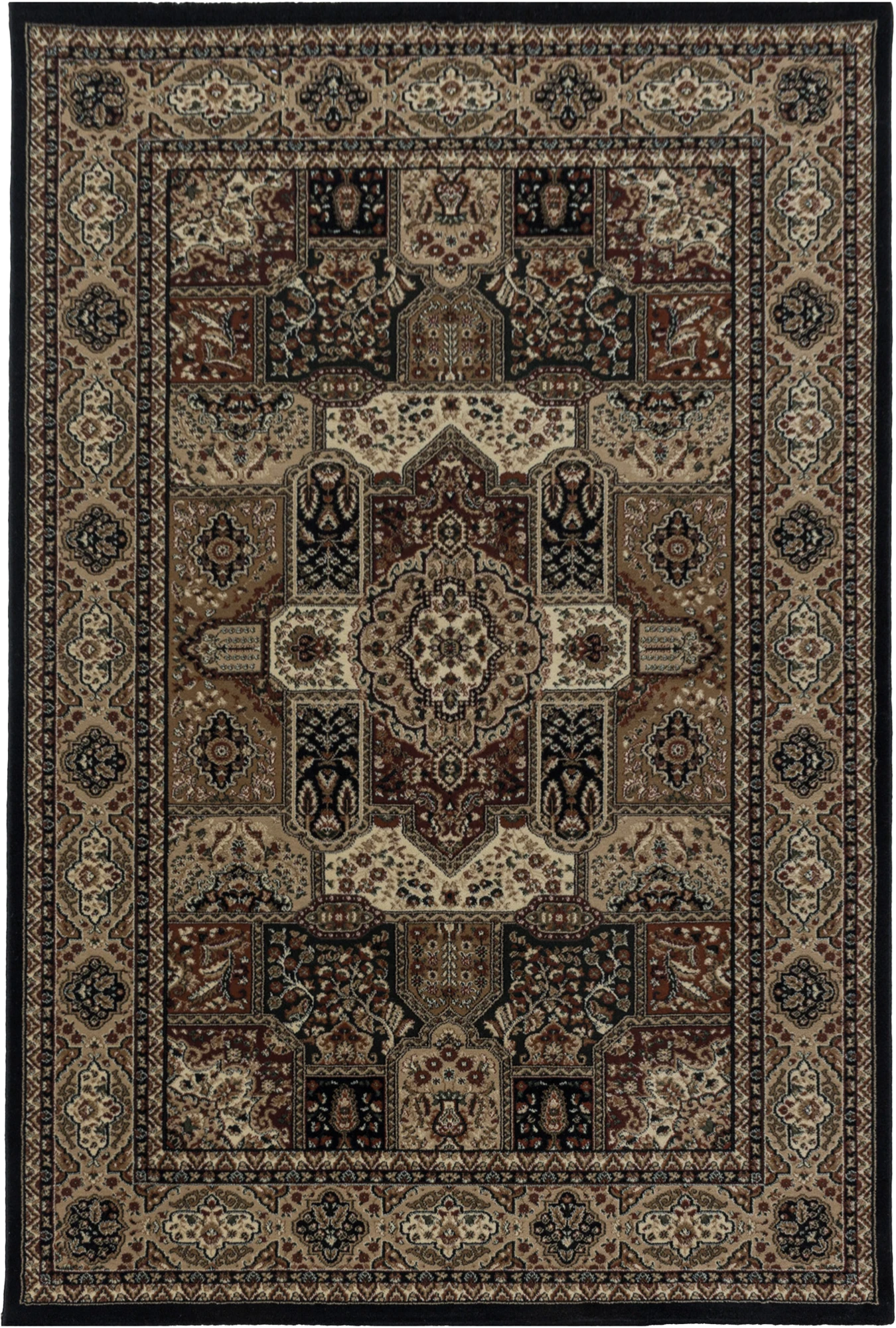 Oriental Cozy Area Rug Black