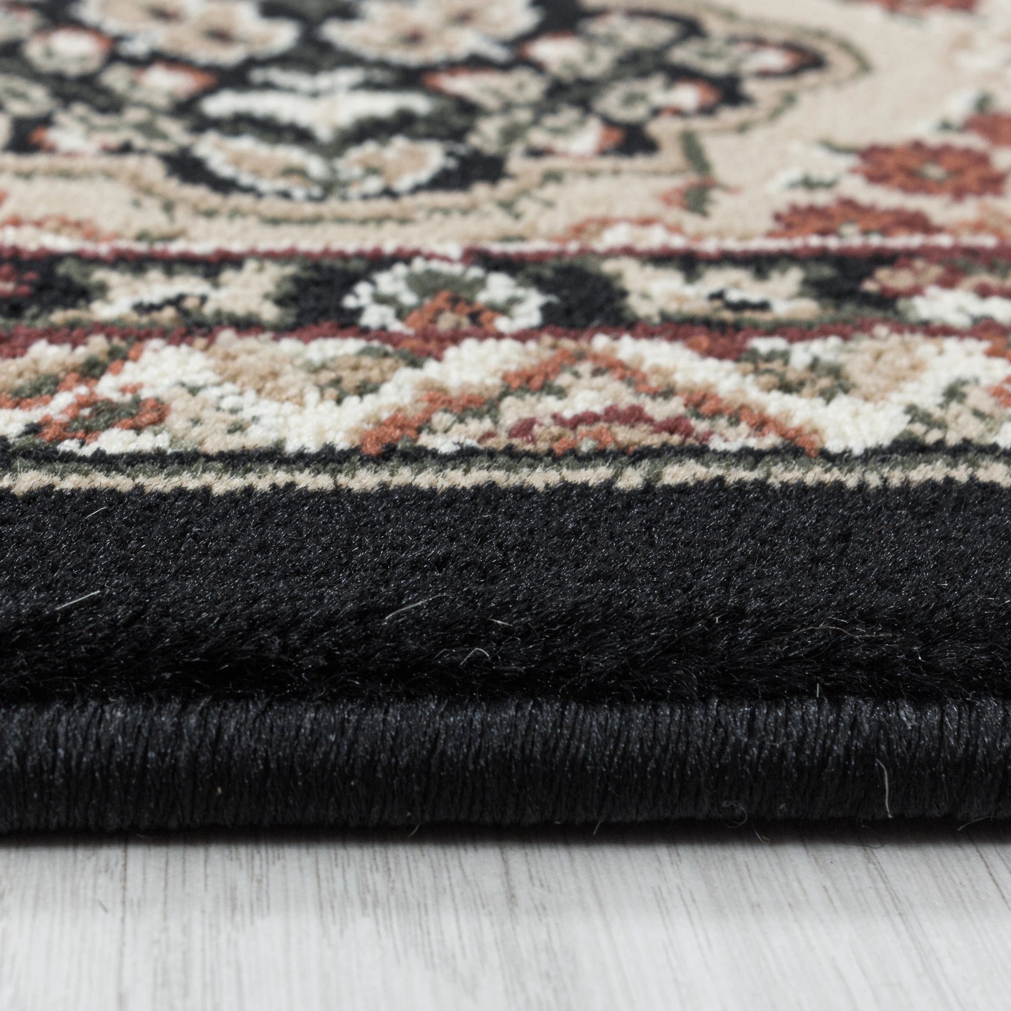 Oriental Cozy Area Rug Black