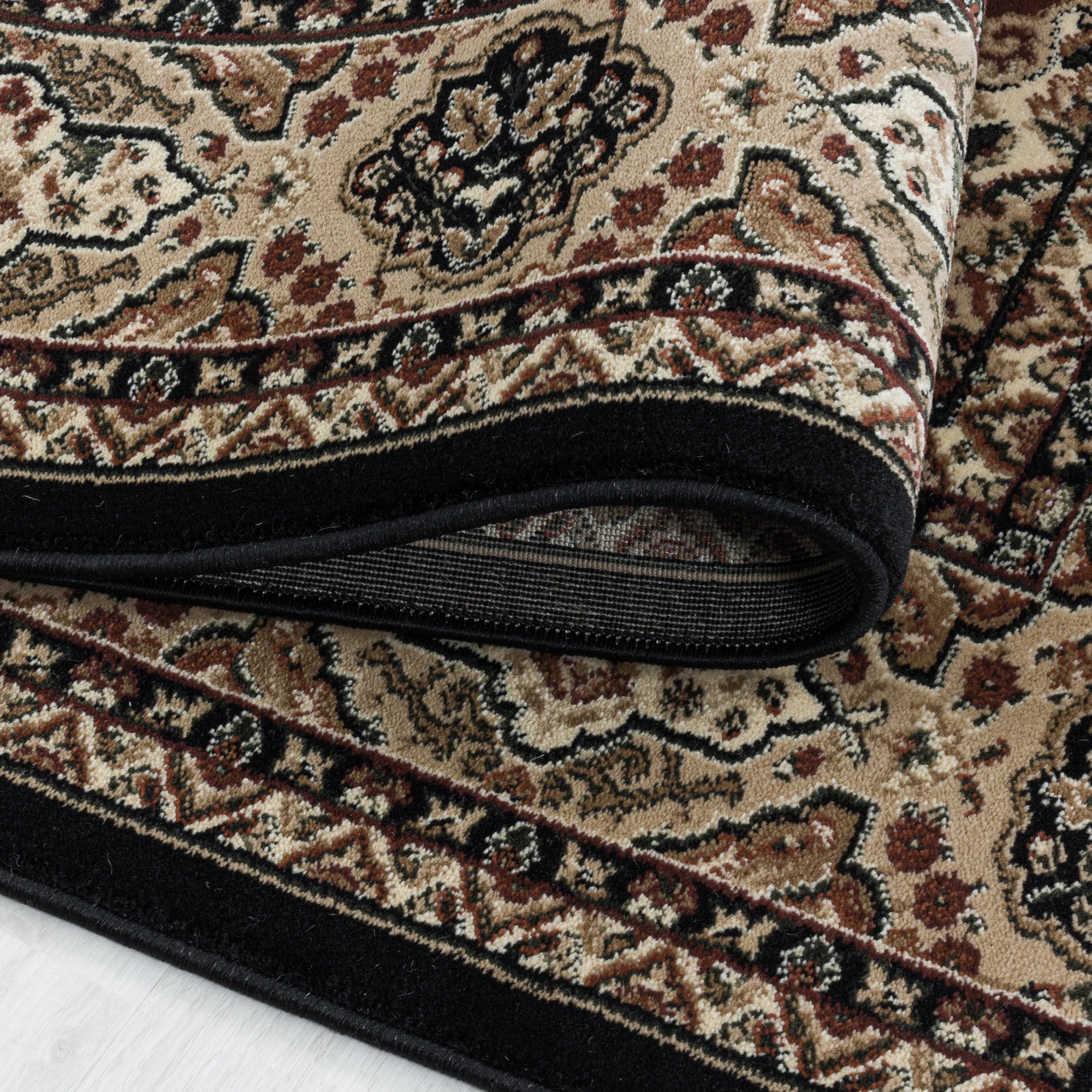 Oriental Cozy Area Rug Black