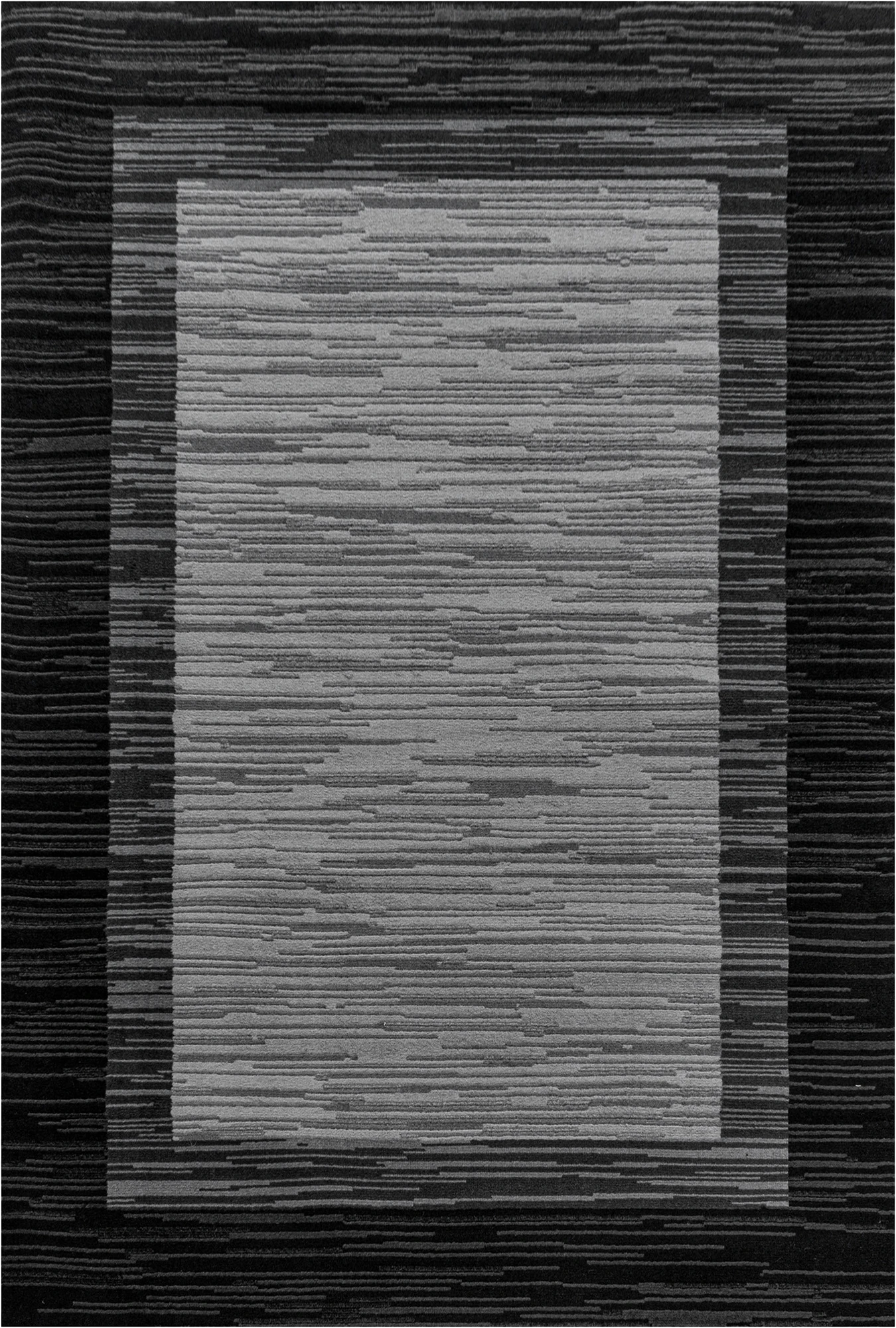 Geometric Polygon Rug Black