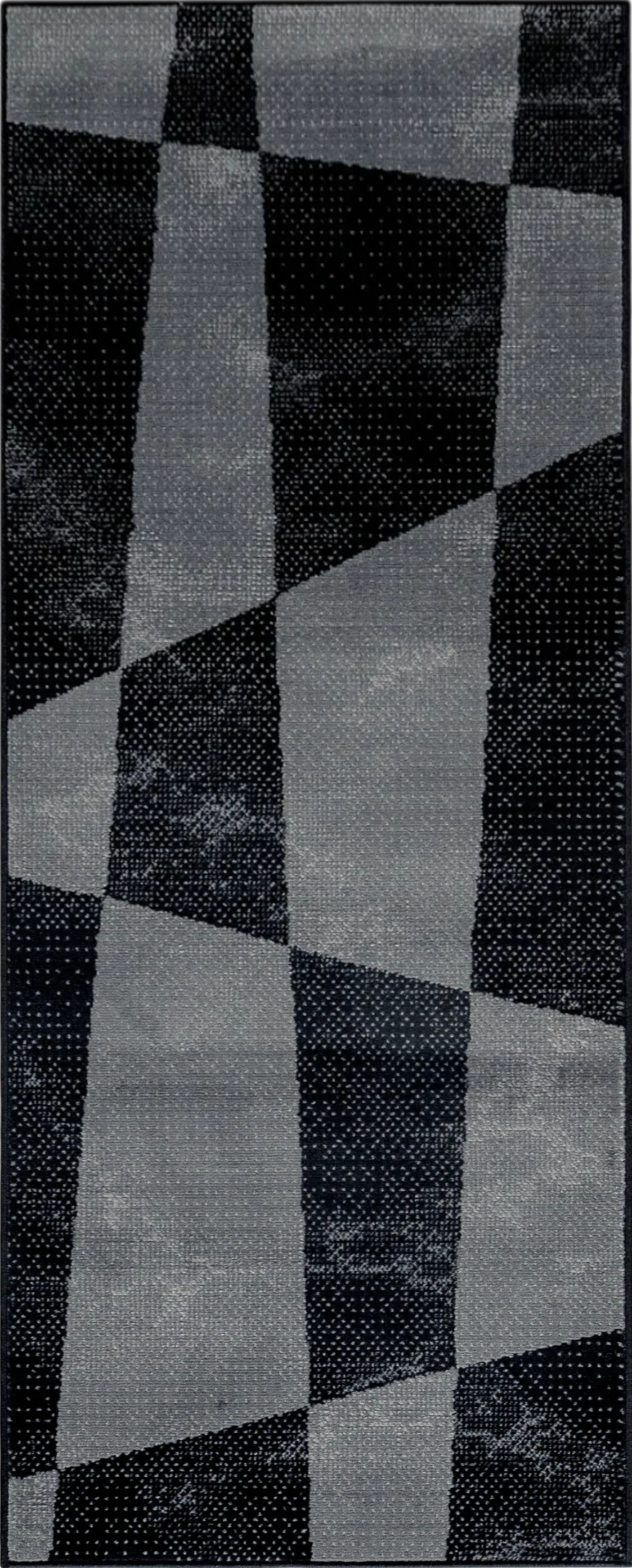 Lattice Polygon Rug Black