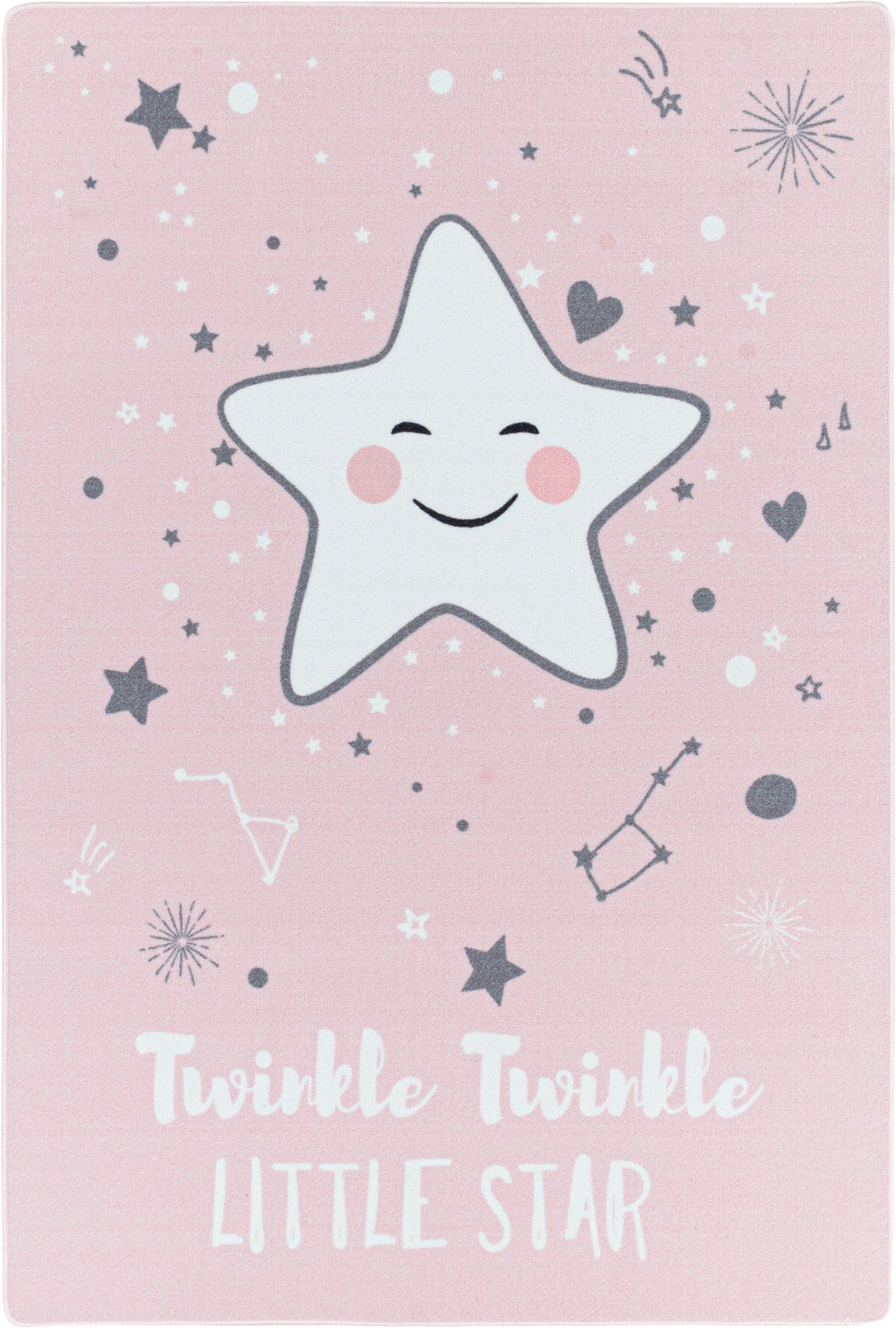 Stars Cozy Area Rug Pink