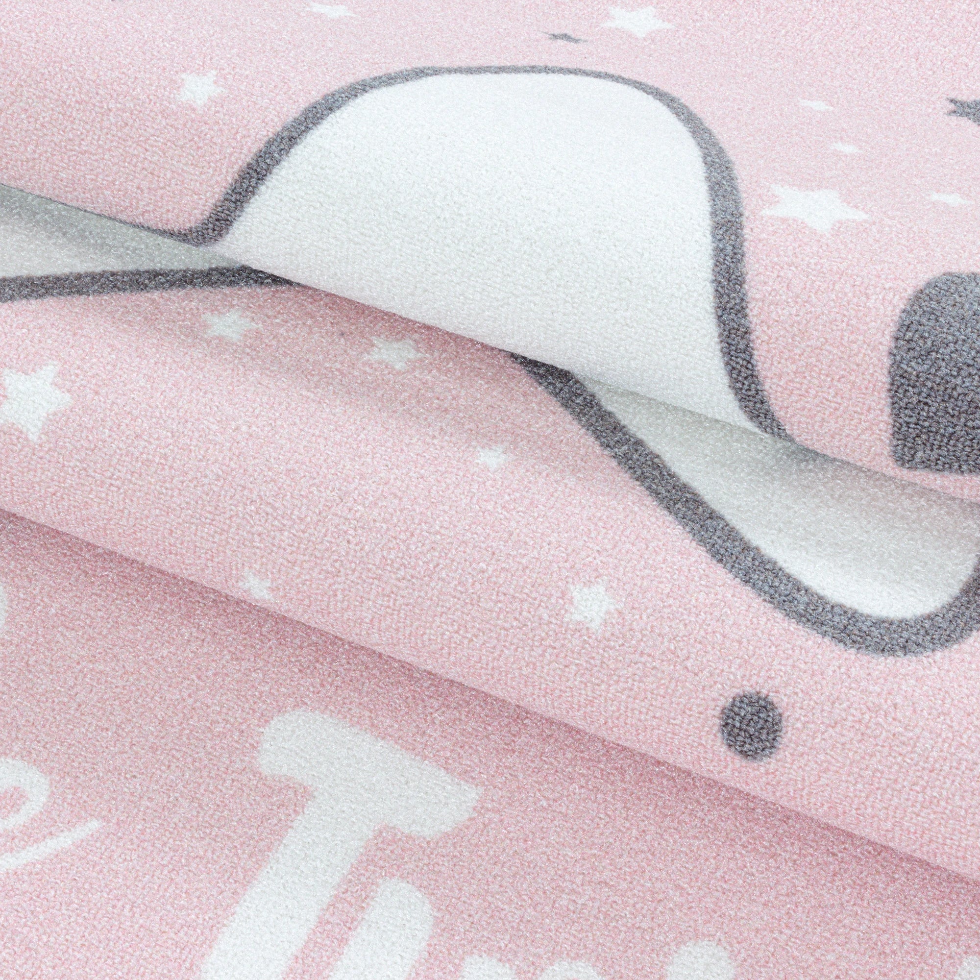 Stars Cozy Area Rug Pink