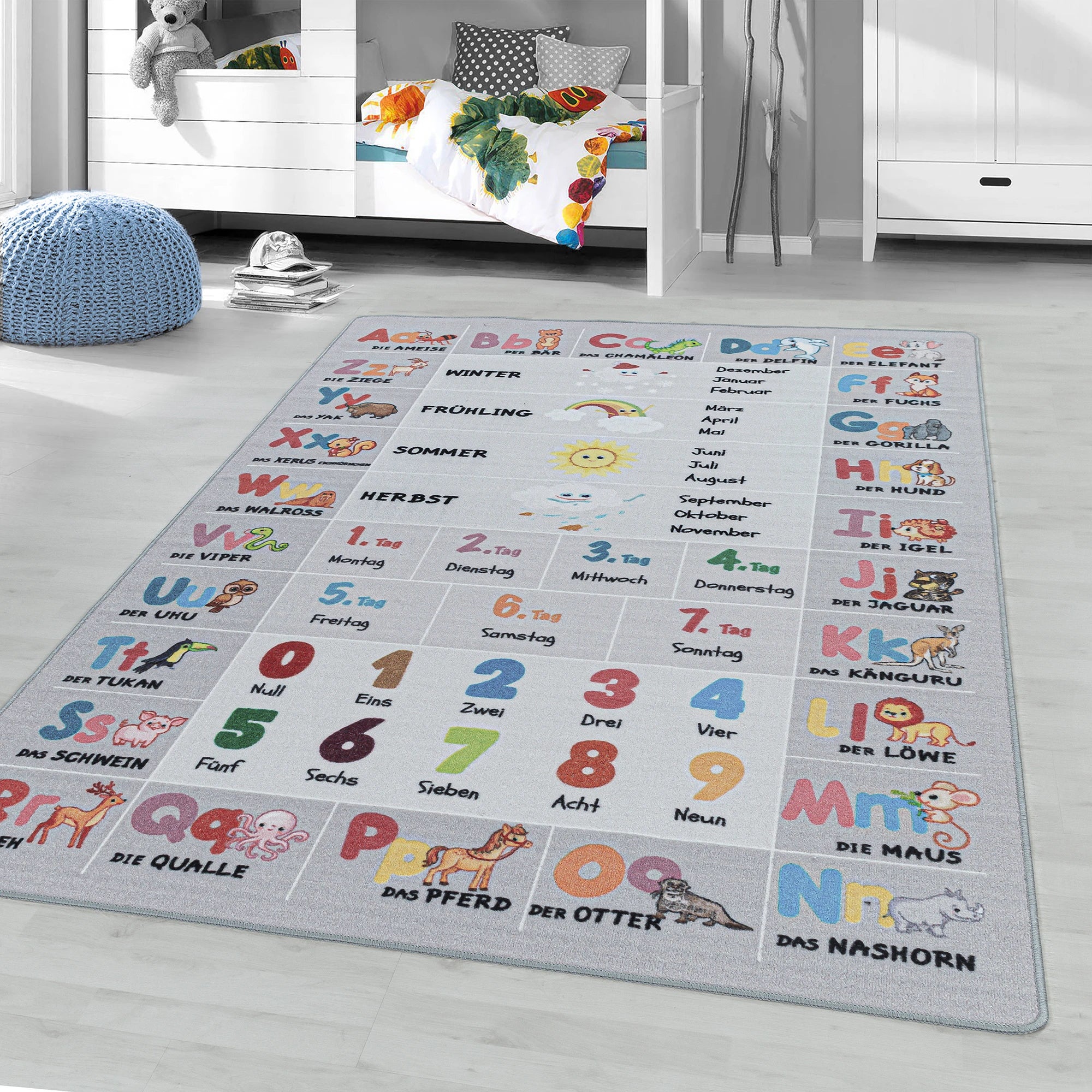 Alphabet, Numbers And Animals Rug
