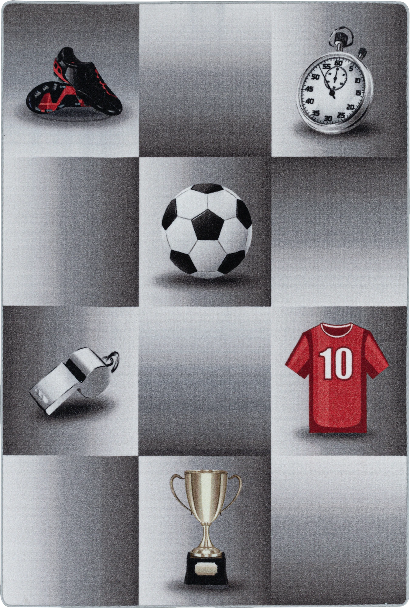 Football Rug Gray